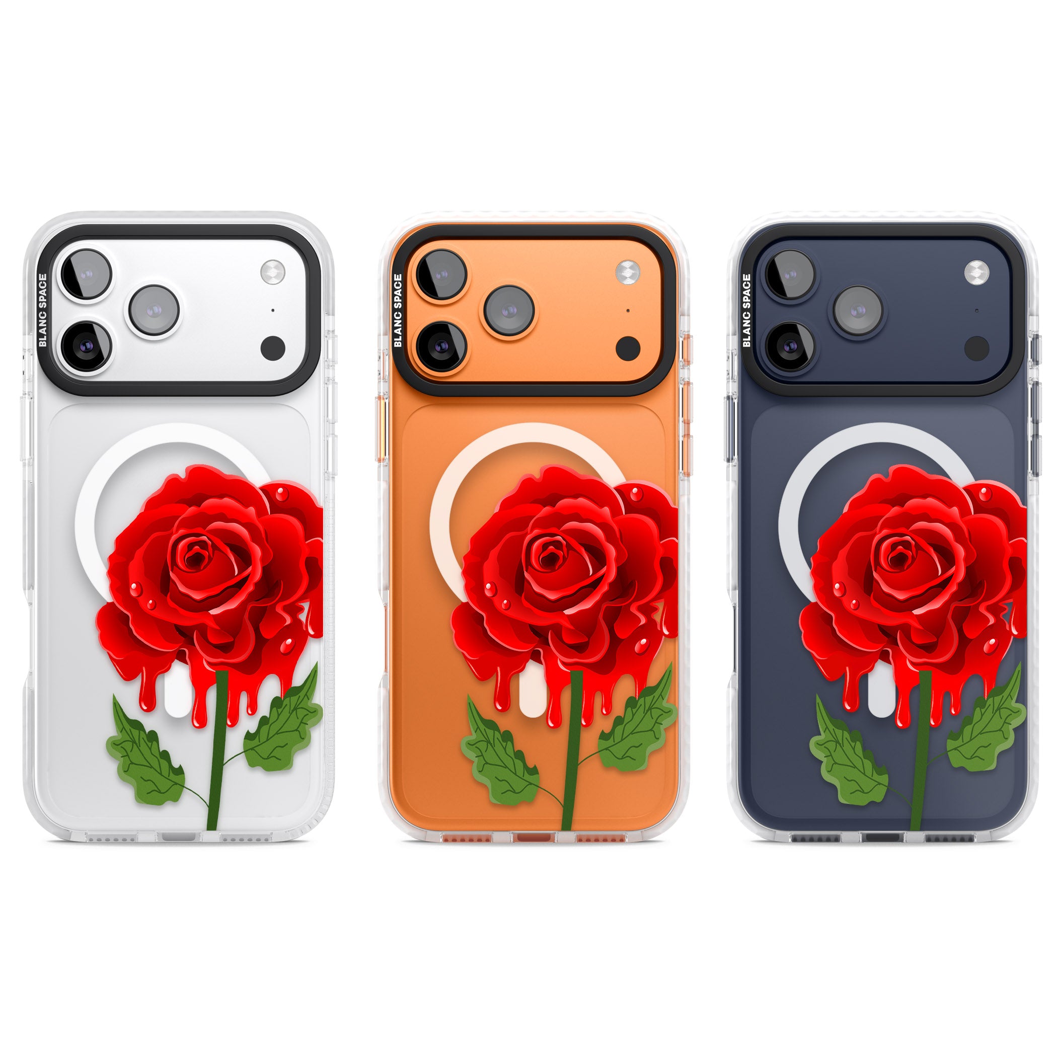 Melting Rose iPhone 17 Pro Impact Pro Clear Phone Case APT Impact Protection