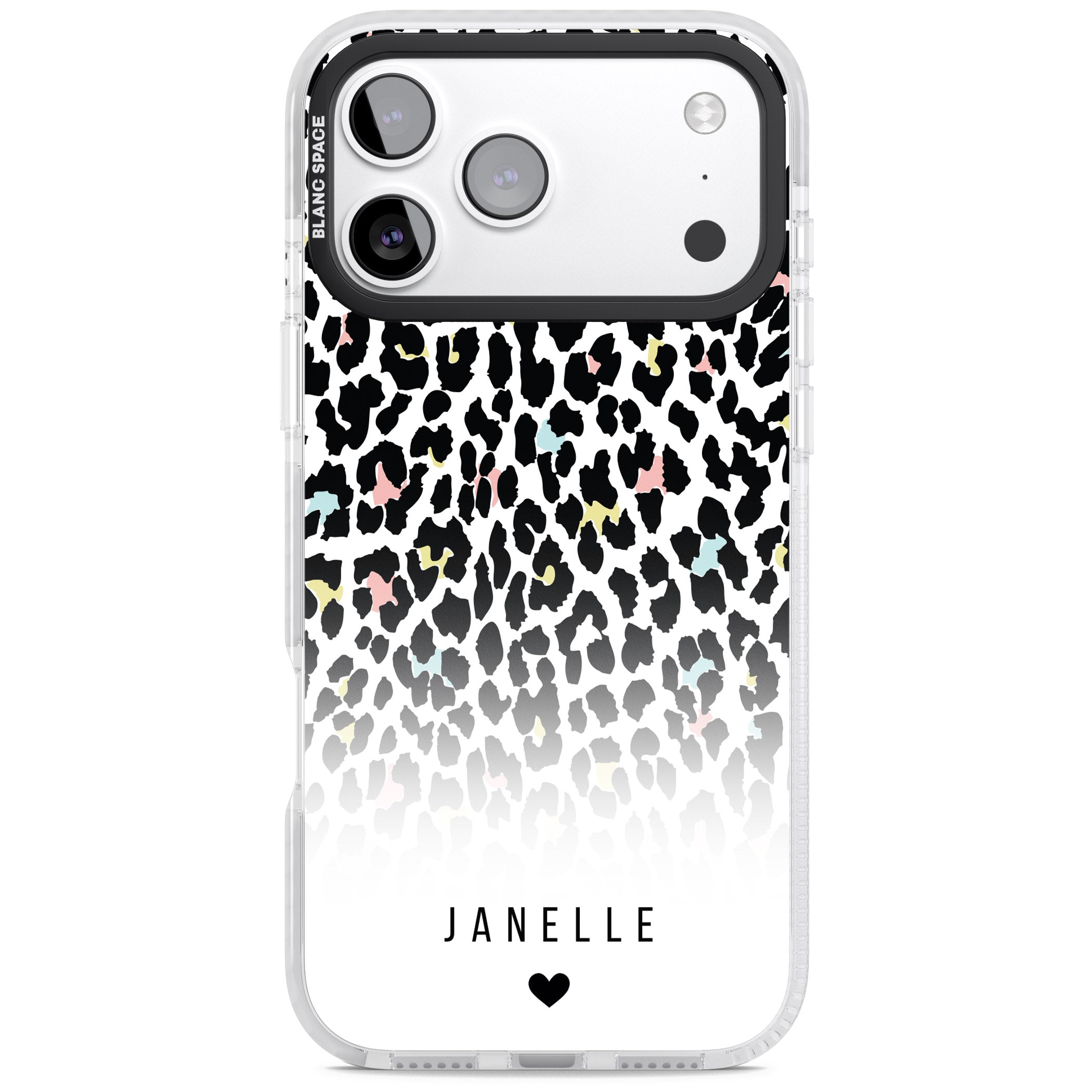 Personalised Pastel Leopard iPhone 17 Pro Impact Pro Clear Phone Case