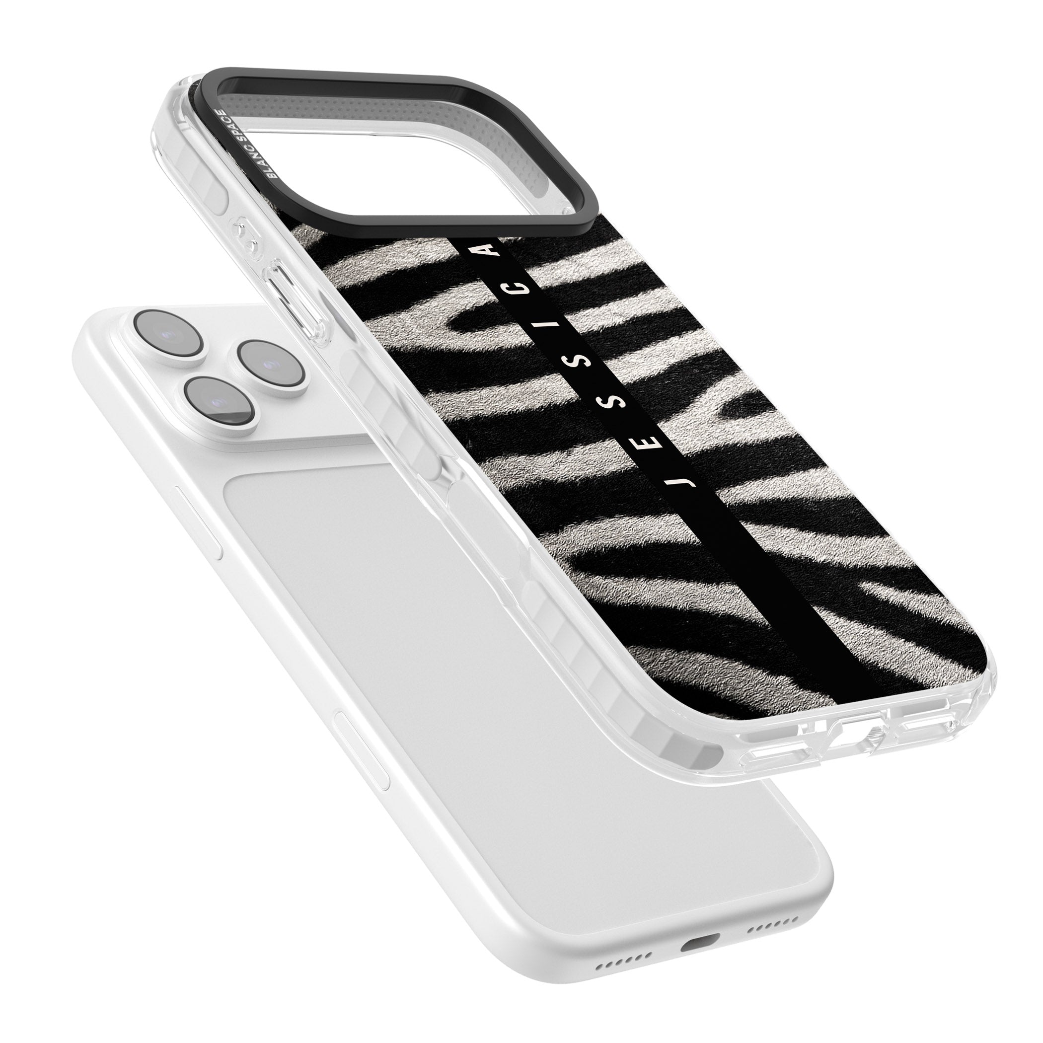 Personalised Zebra Print iPhone 17 Pro Impact Pro Clear Phone Case Colours