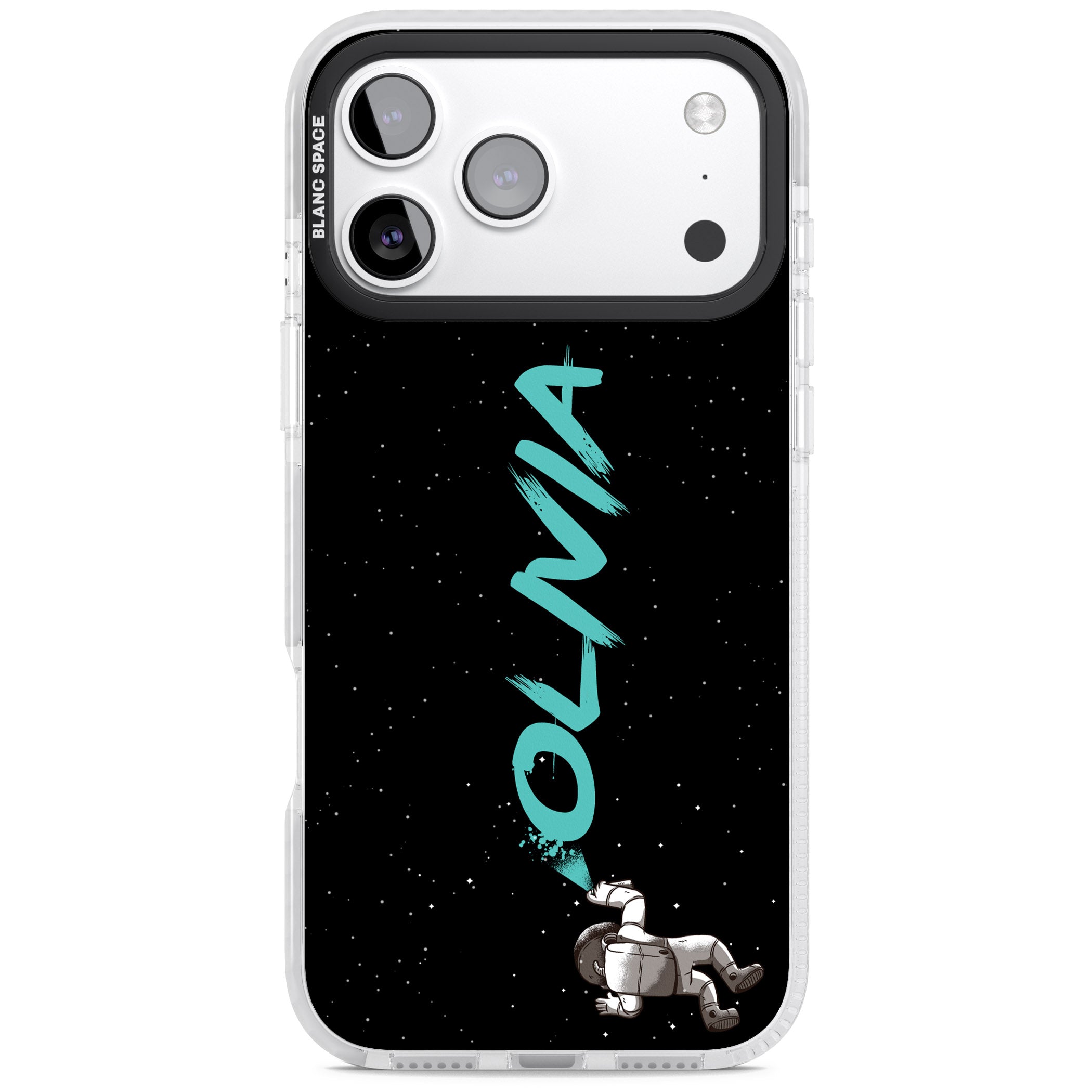 Personalised Astronaut Graffiti iPhone 17 Pro Impact Pro Clear Phone Case