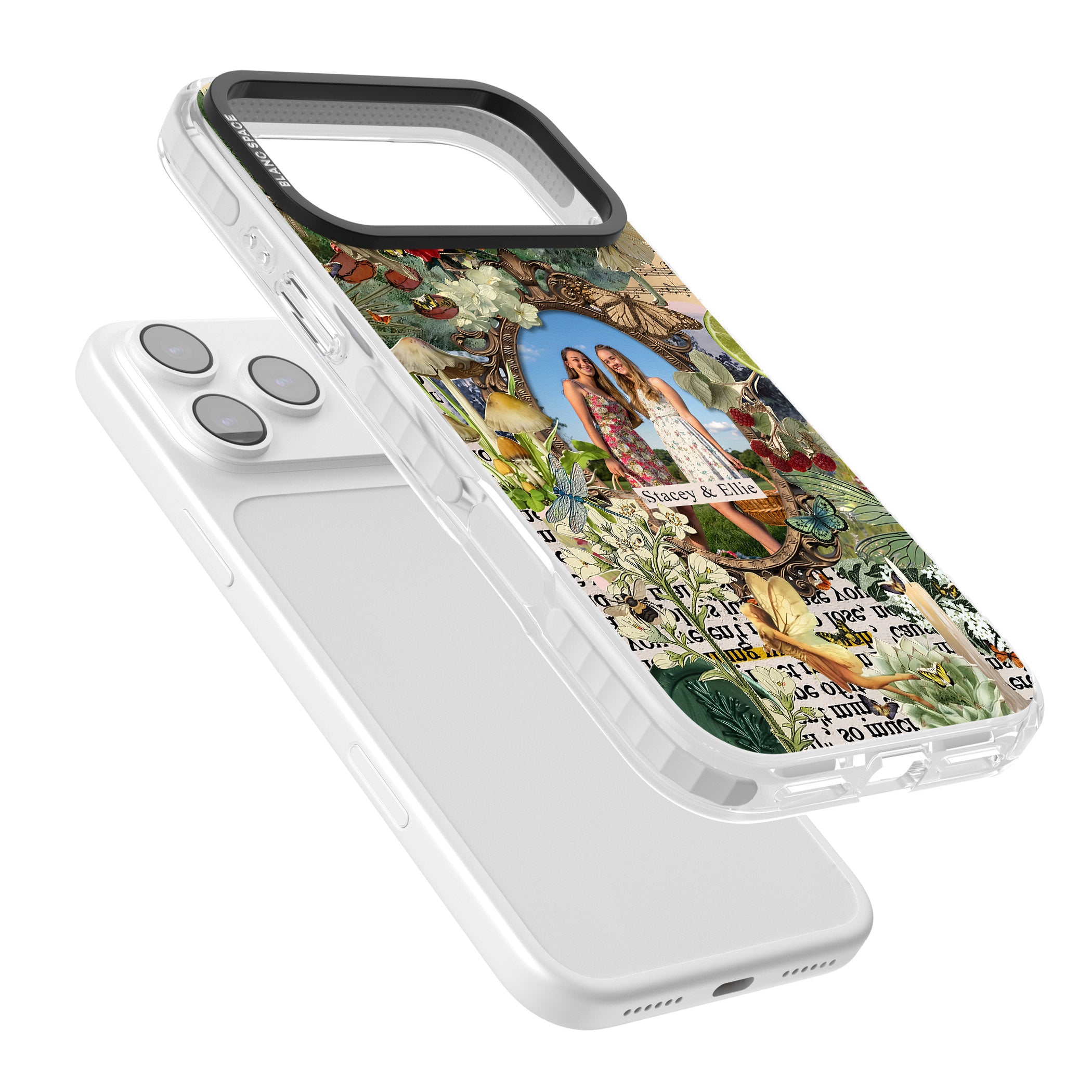 Personalised Cottage Garden Frame iPhone 17 Pro Impact Pro Clear Phone Case Colours