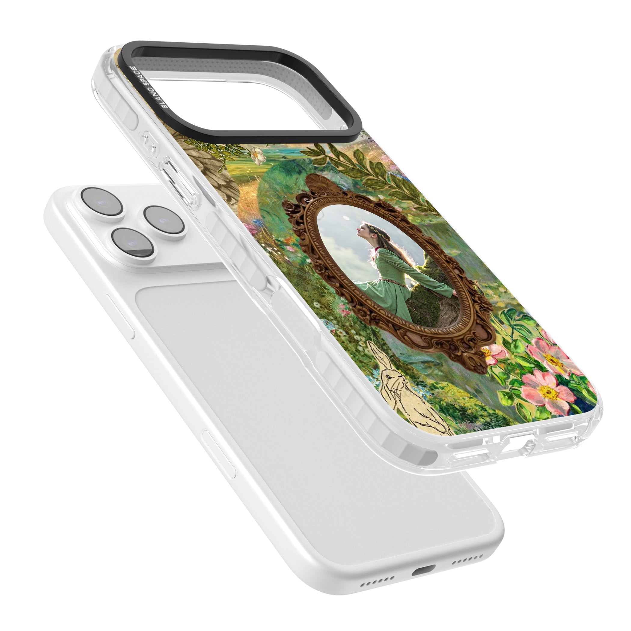 Personalised Meadow Frame iPhone 17 Pro Impact Pro Clear Phone Case Colours