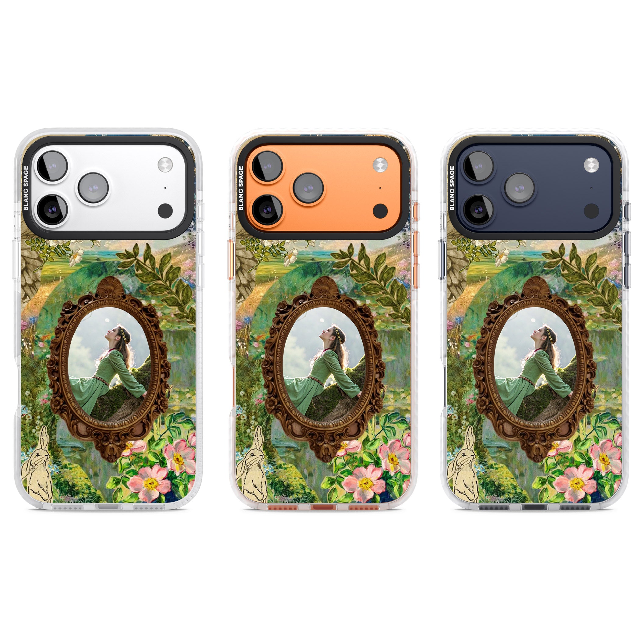 Personalised Meadow Frame iPhone 17 Pro Impact Pro Clear Phone Case APT Impact Protection