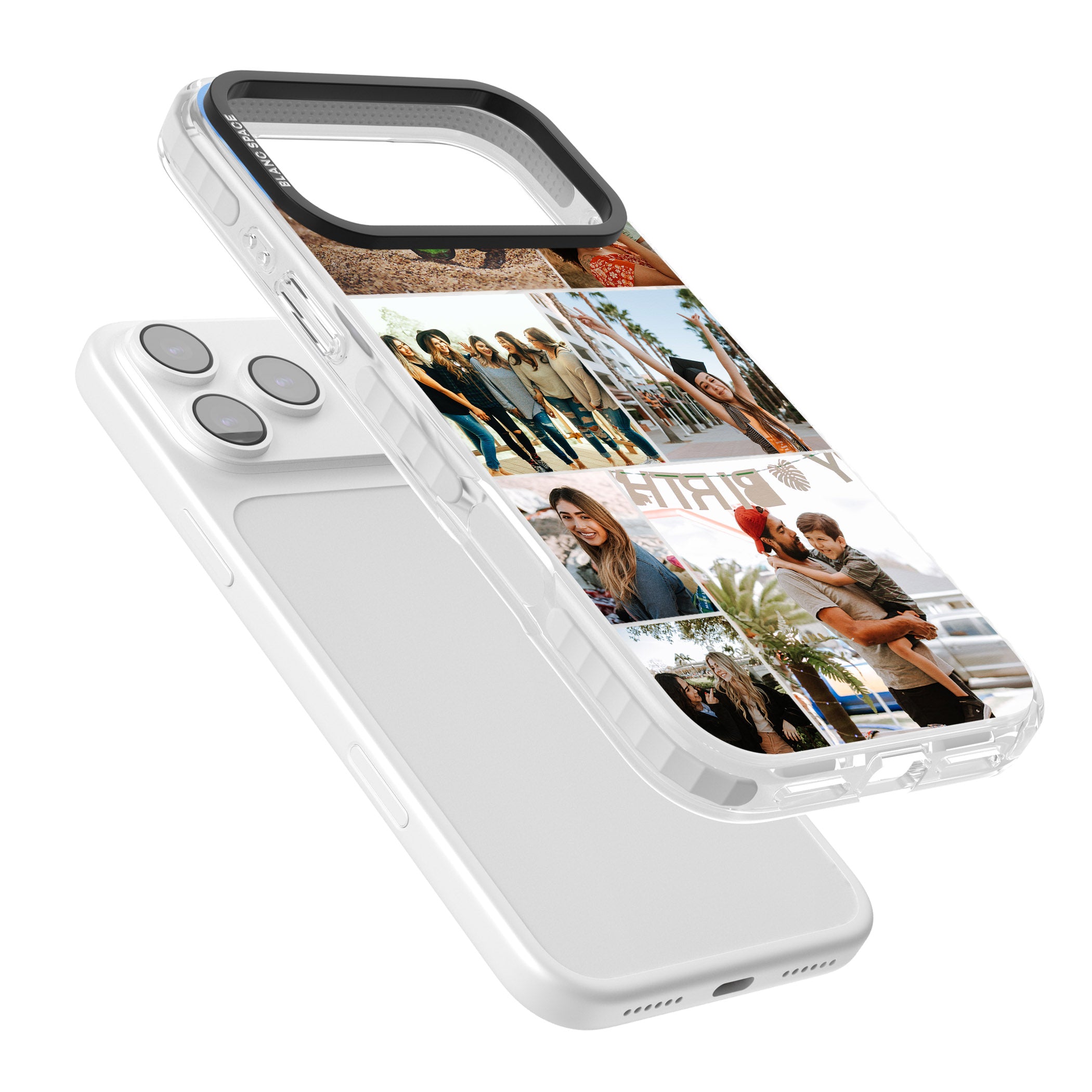 Personalised Photo Grid iPhone 17 Pro Impact Pro Clear Phone Case Colours