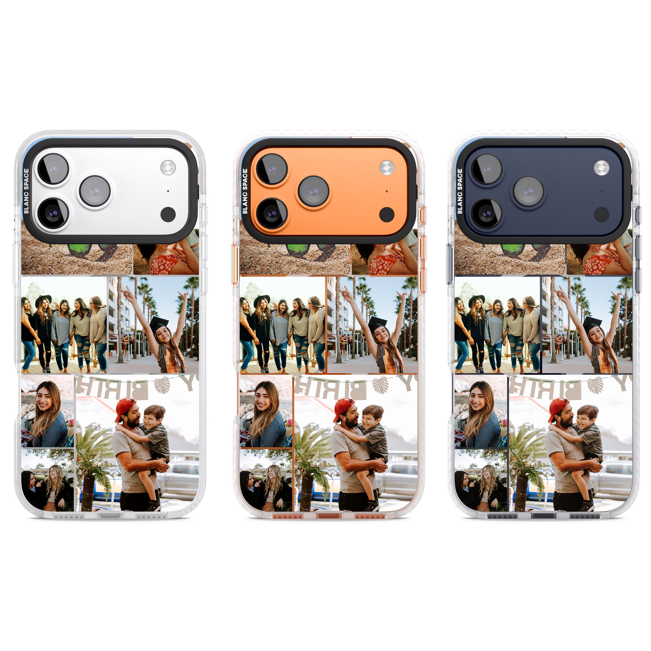 Personalised Photo Grid iPhone 17 Pro Impact Pro Clear Phone Case APT Impact Protection