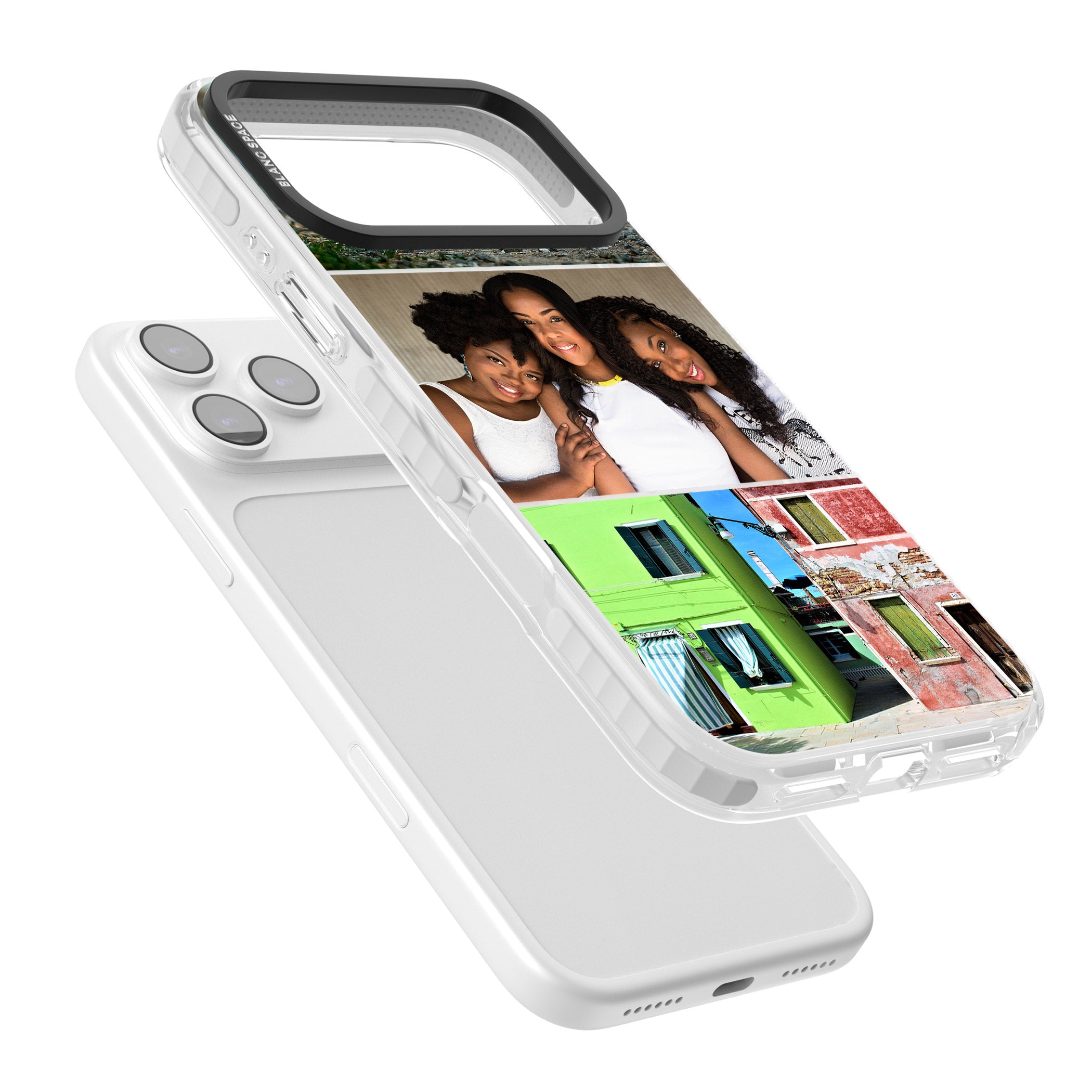 Personalised 3 Photo Grid iPhone 17 Pro Impact Pro Clear Phone Case Colours