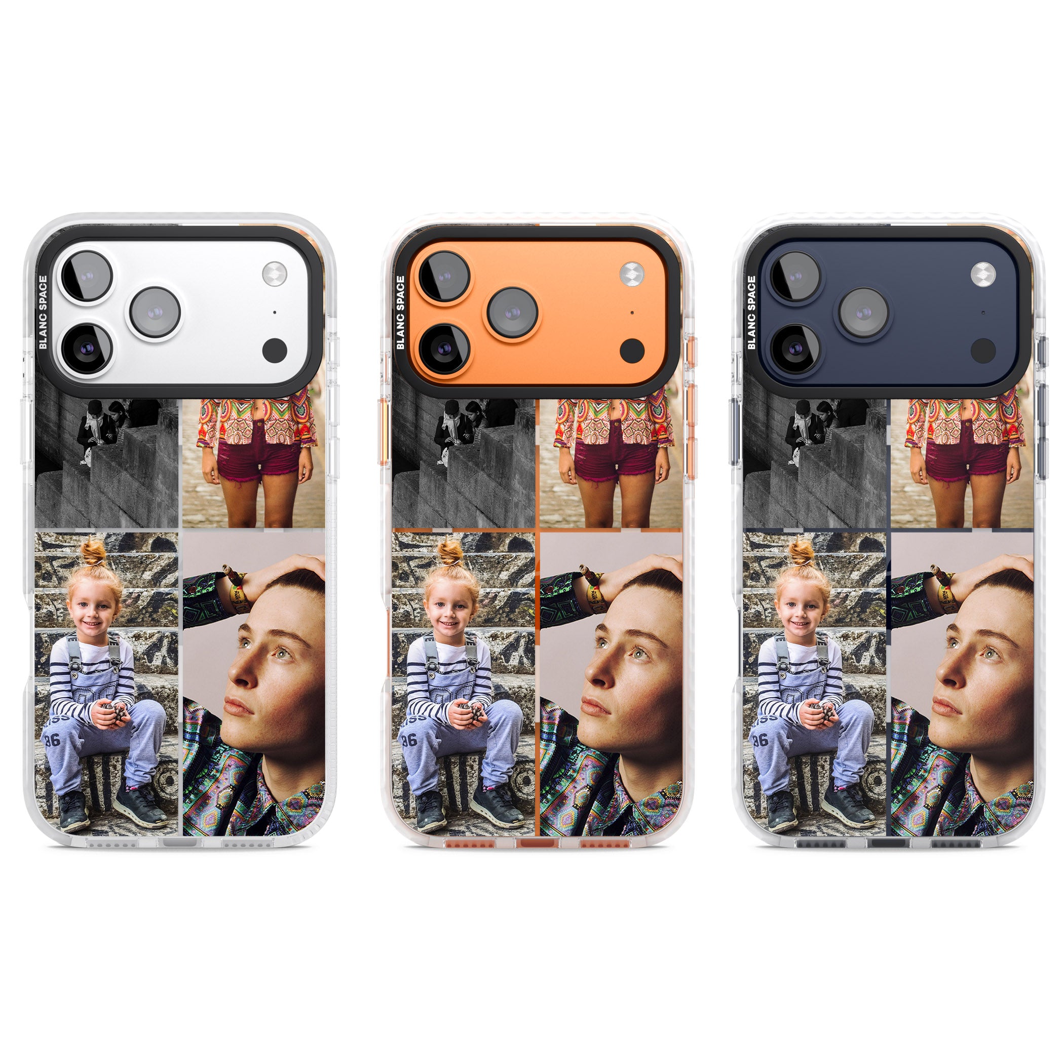 Personalised 4 Photo Grid iPhone 17 Pro Impact Pro Clear Phone Case APT Impact Protection