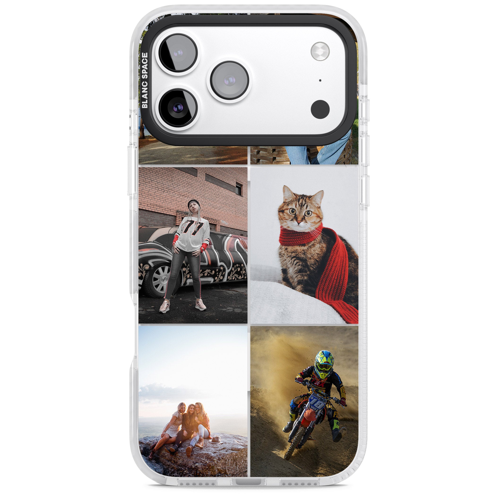 Personalised 6 Photo Grid iPhone 17 Pro Impact Pro Clear Phone Case