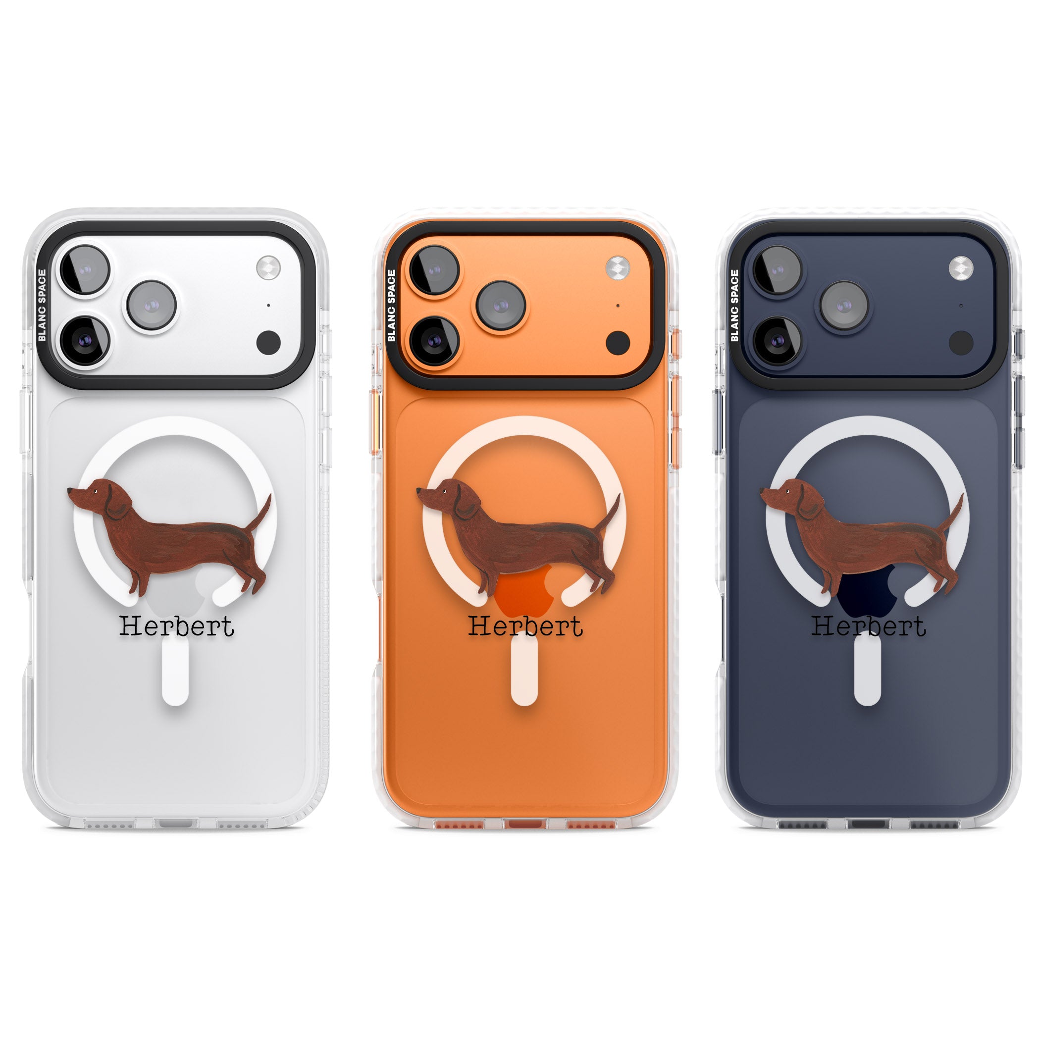 Personalised Sausage Dog iPhone 17 Pro Impact Pro Clear Phone Case APT Impact Protection