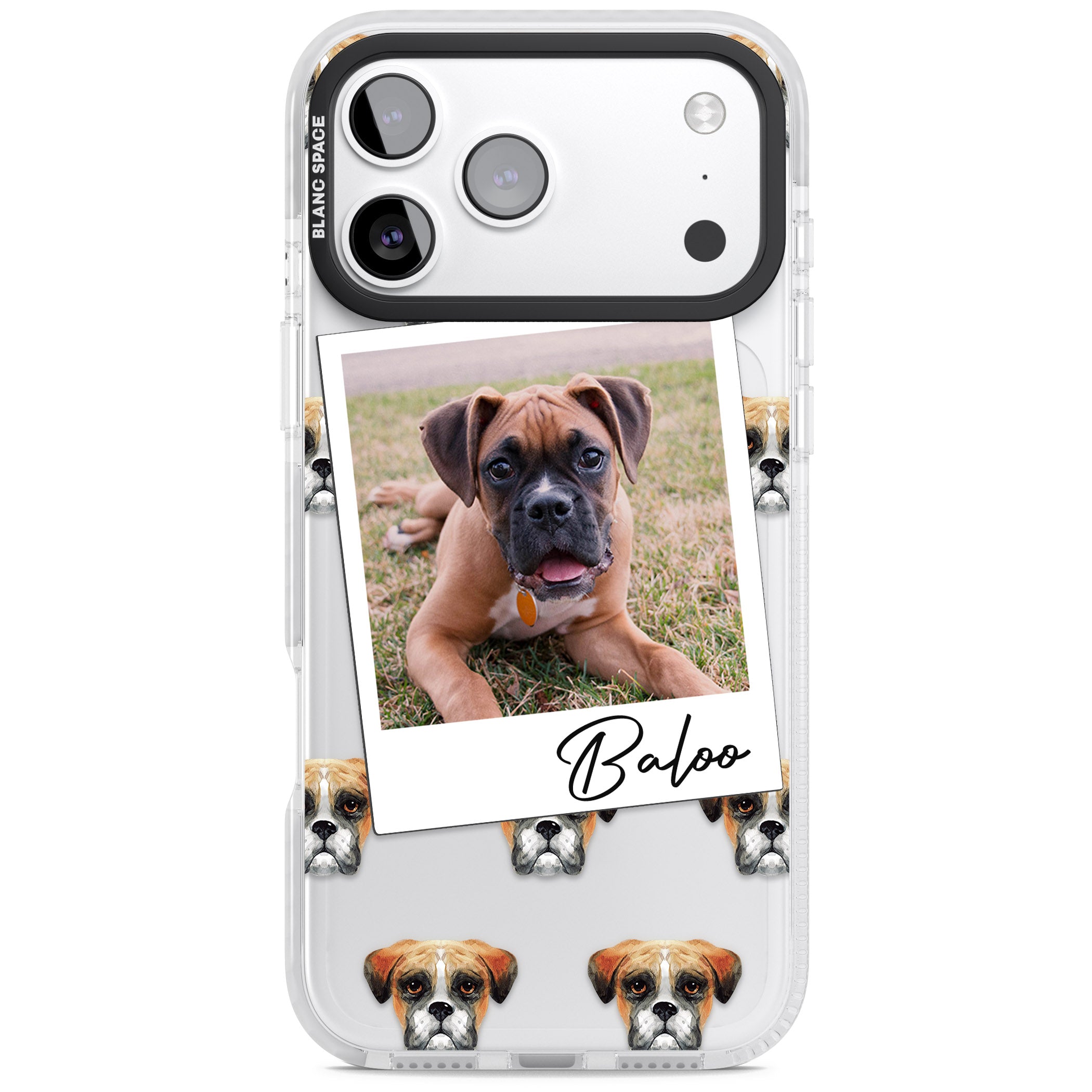 Personalised Boxer Instant Camera Photo iPhone 17 Pro Impact Pro Clear Phone Case