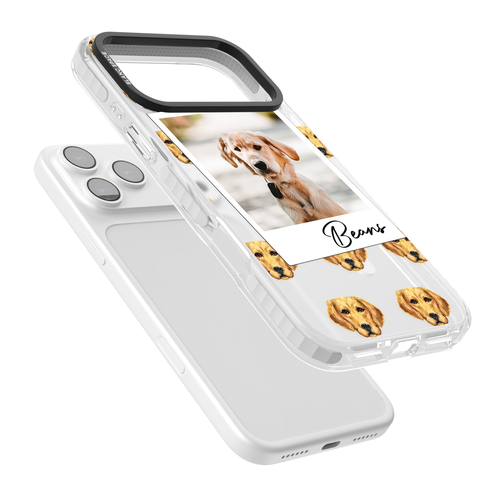 Personalised Labrador Instant Camera Photo iPhone 17 Pro Impact Pro Clear Phone Case Colours