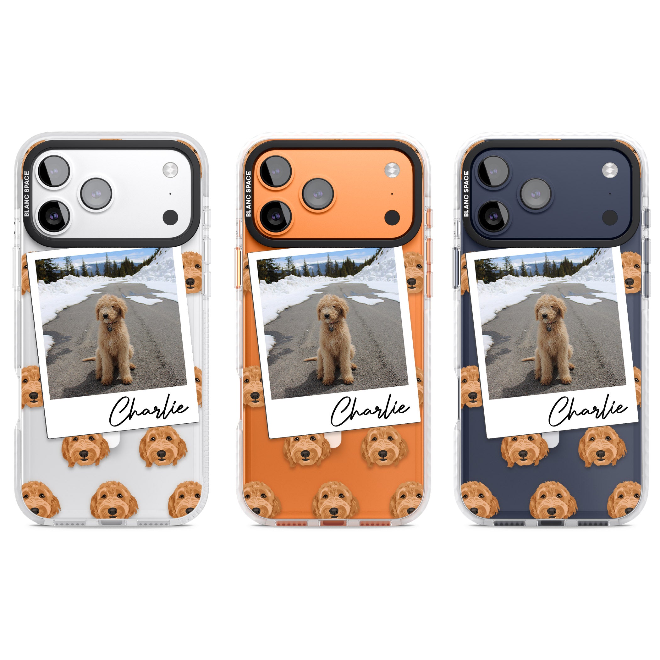 Personalised Golden Doodle Dog Photo iPhone 17 Pro Impact Pro Clear Phone Case APT Impact Protection