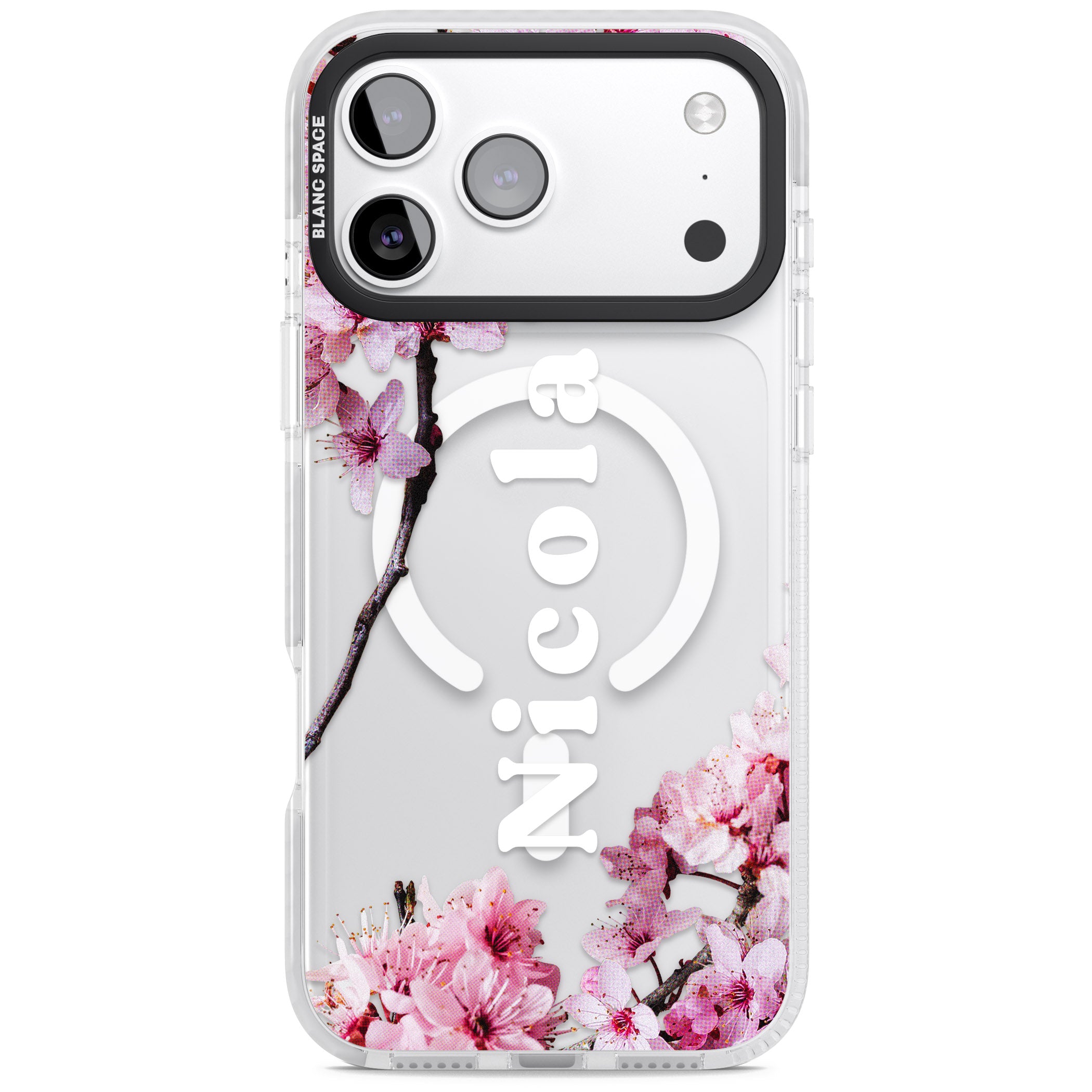 Personalised Cherry Blossom Elegance Classic iPhone 17 Pro Impact Pro Clear Phone Case