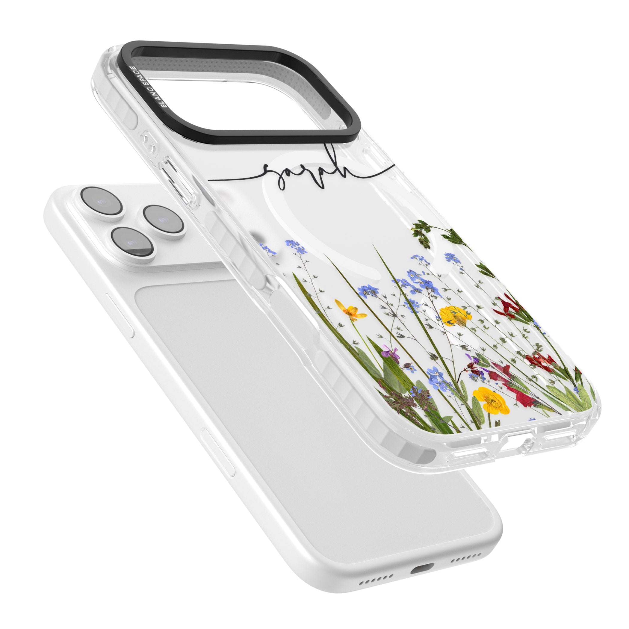 Personalised Wildflower Floral iPhone 17 Pro Impact Pro Clear Phone Case Colours