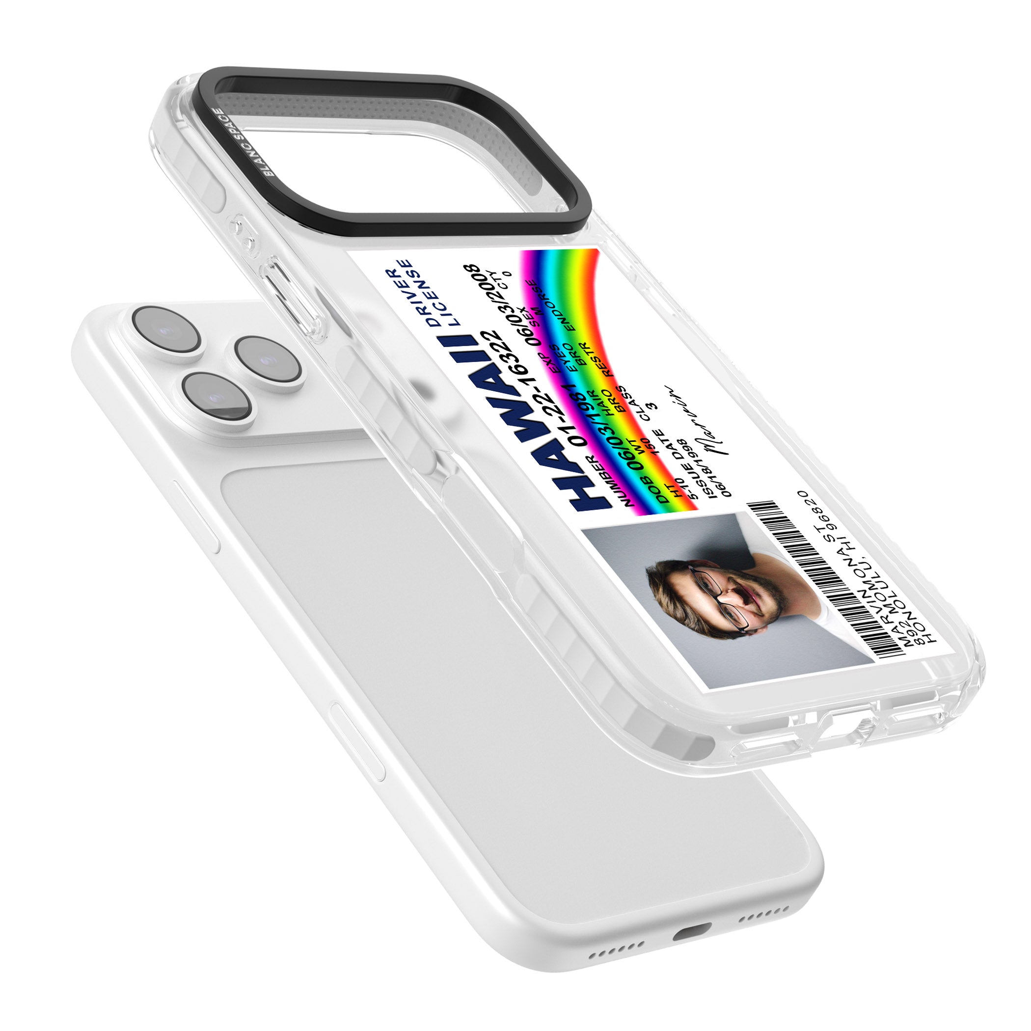 Personalised Hawaii Driving License iPhone 17 Pro Impact Pro Clear Phone Case Colours