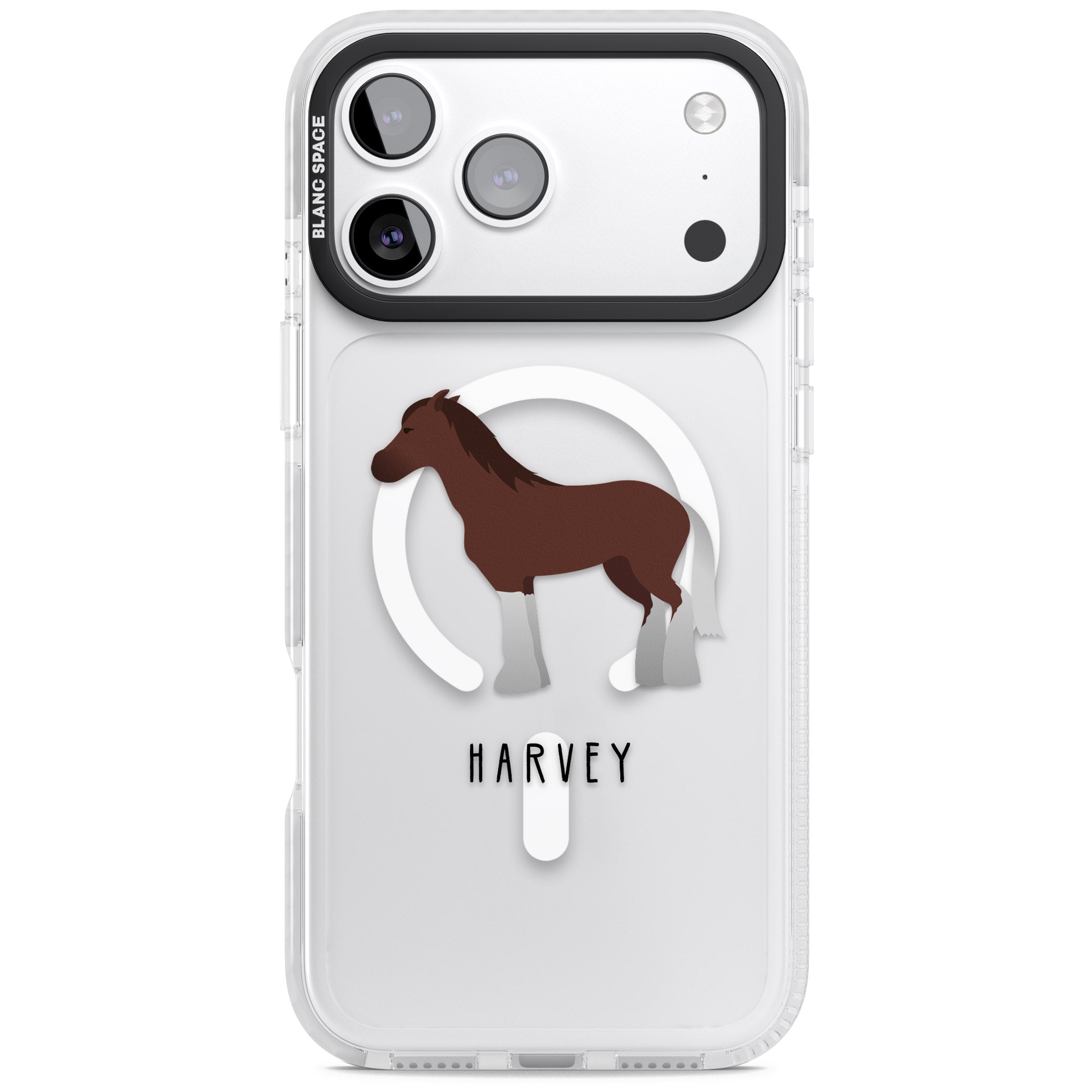 Personalised Brown Horse iPhone 17 Pro Impact Pro Clear Phone Case