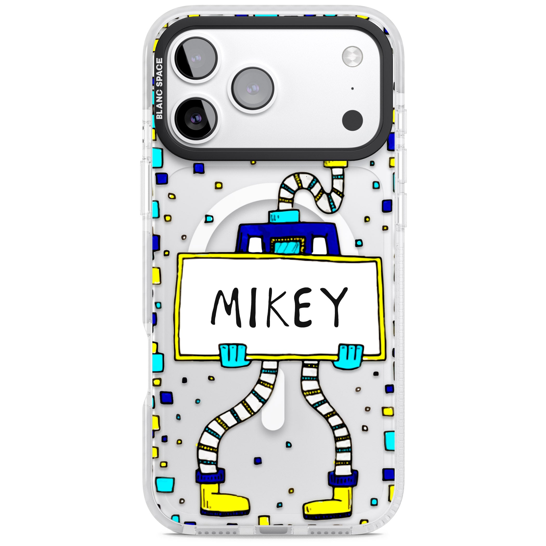Personalised Tubes Guy iPhone 17 Pro Impact Pro Clear Phone Case