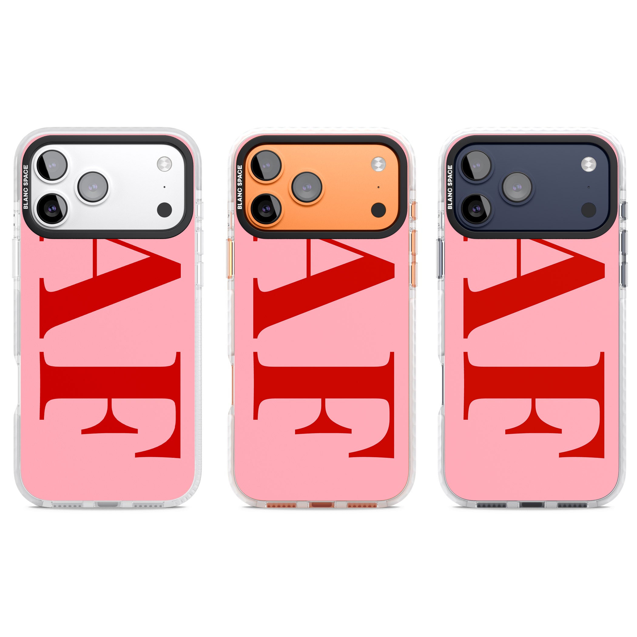Personalised Red & Pink Letters iPhone 17 Pro Impact Pro Clear Phone Case APT Impact Protection