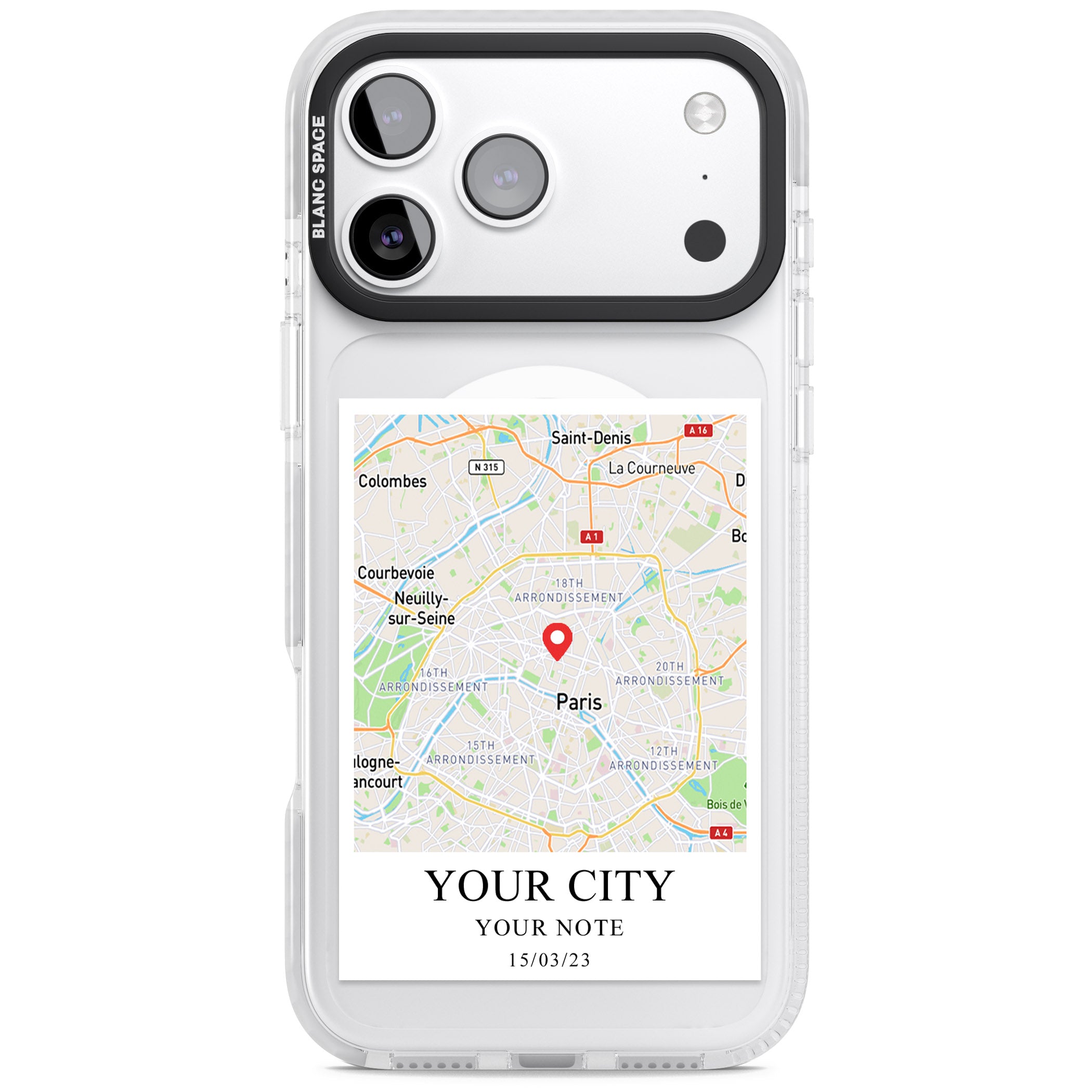 Personalised World Map iPhone 17 Pro Impact Pro Clear Phone Case