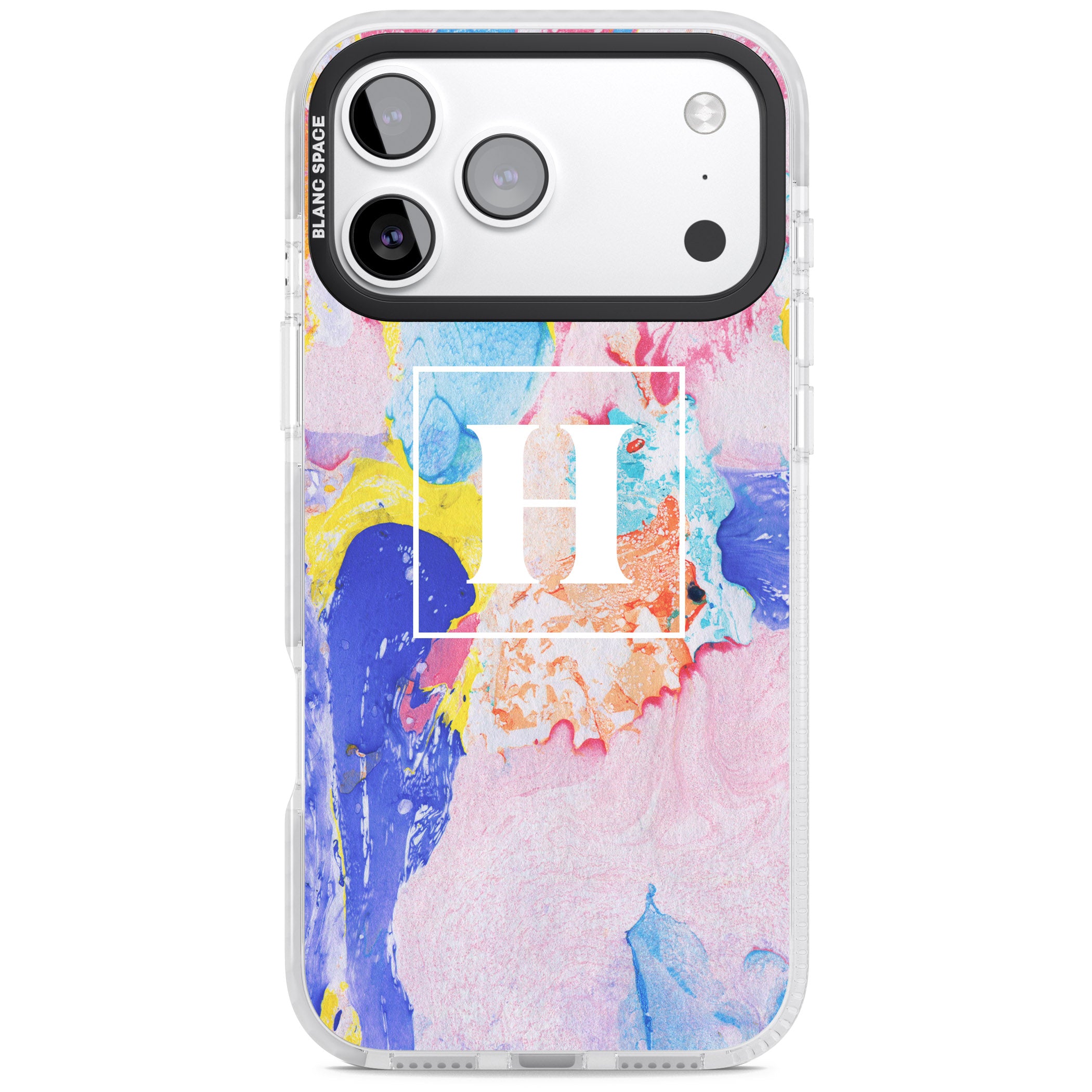 Personalised Pastel Marble Mix iPhone 17 Pro Impact Pro Clear Phone Case