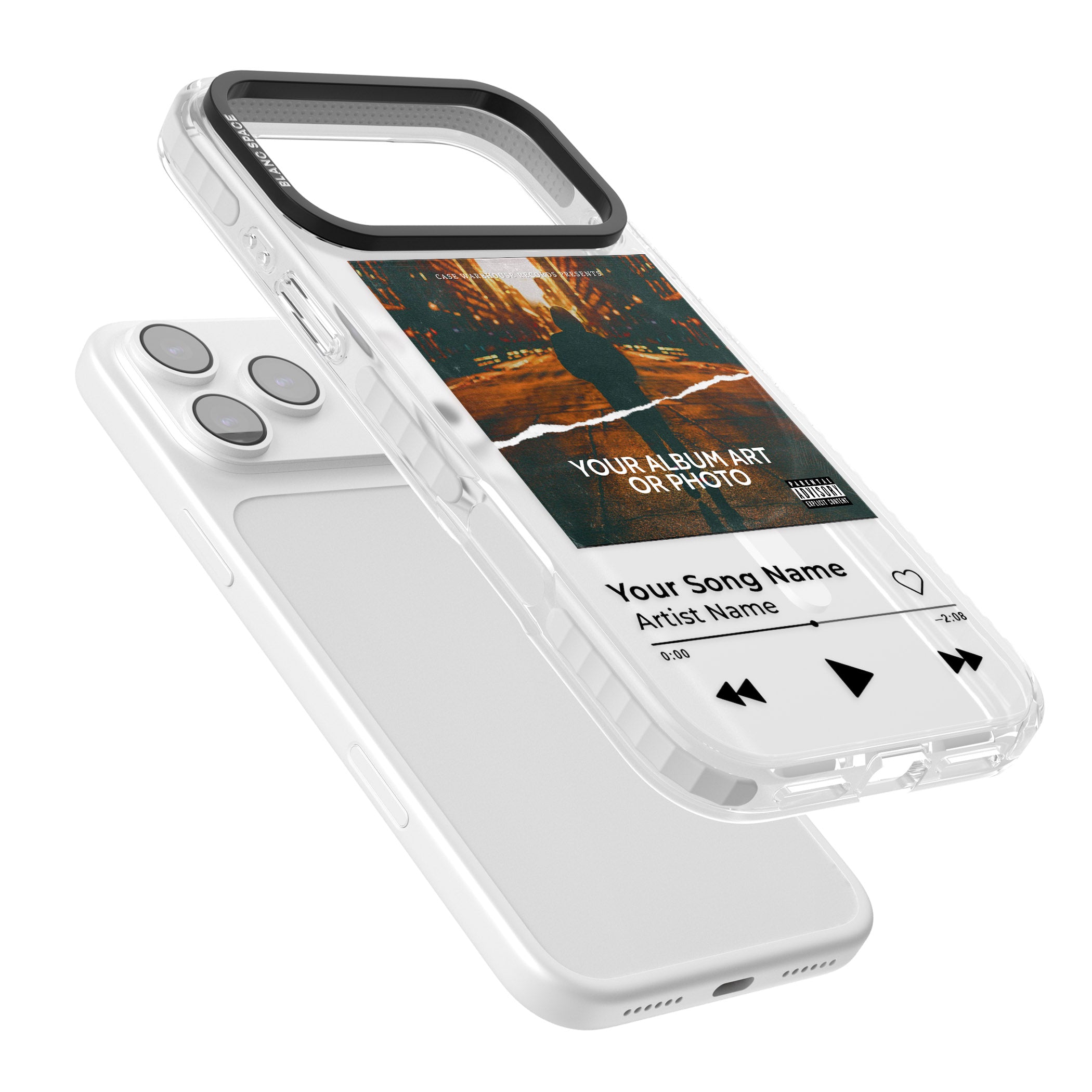 Personalised Album Art iPhone 17 Pro Impact Pro Clear Phone Case Colours