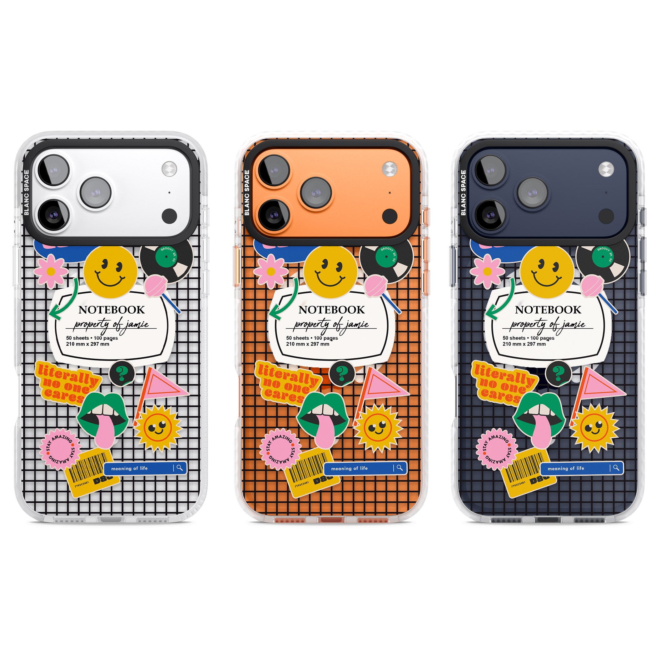 Personalised Sticker Mix Grid iPhone 17 Pro Impact Pro Clear Phone Case APT Impact Protection