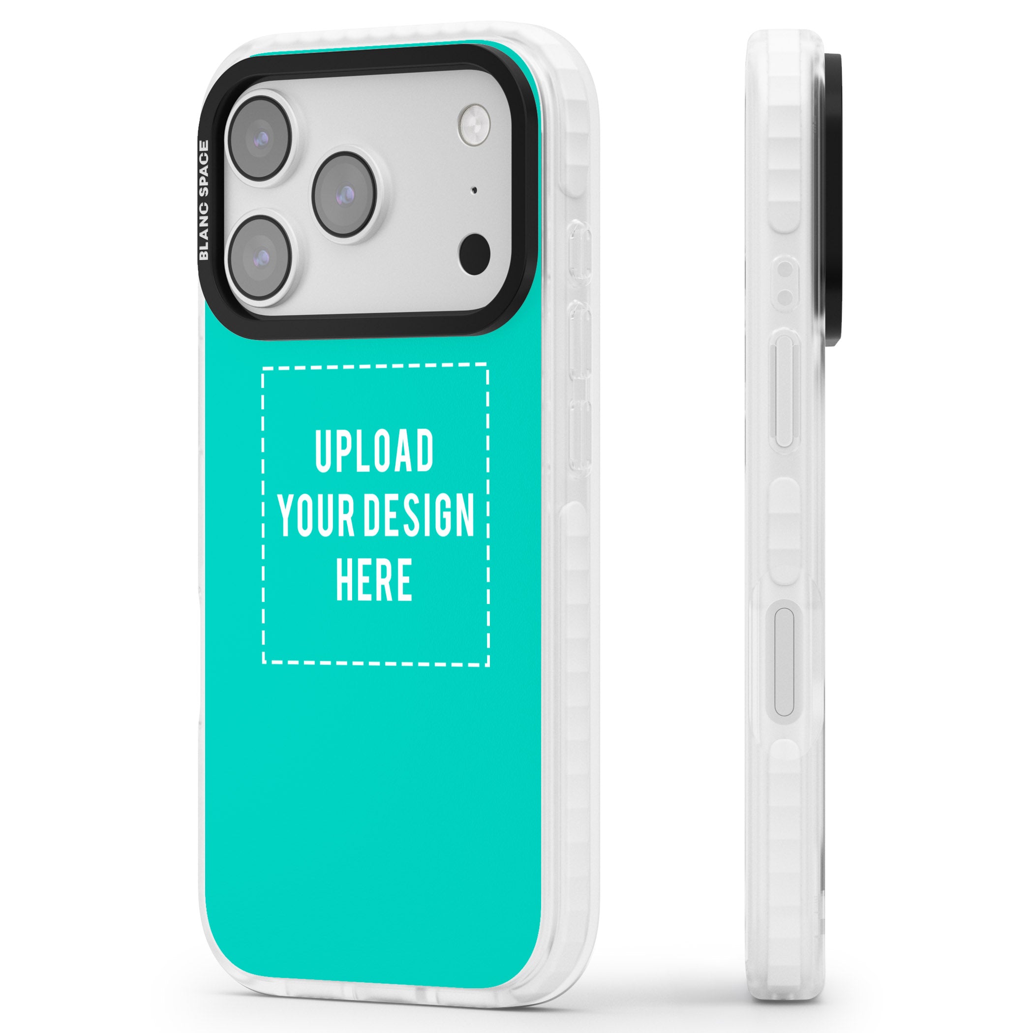Personalised Personalise Your Own Design iPhone 17 Pro Impact Pro Clear Phone Case Side Profile
