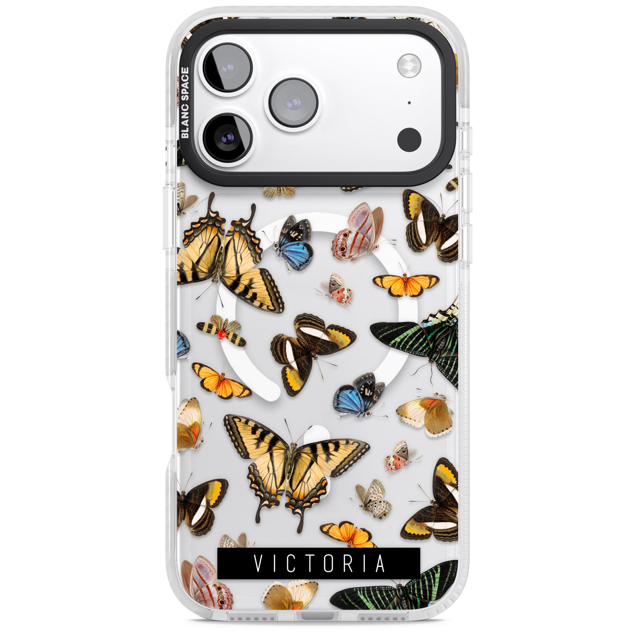 Personalised Butterfly Archive iPhone 17 Pro Impact Pro Clear Phone Case