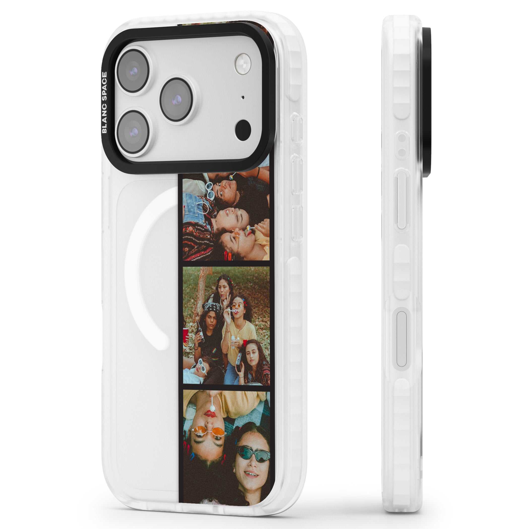 Personalised Photo Strip iPhone 17 Pro Impact Pro Clear Phone Case Side Profile