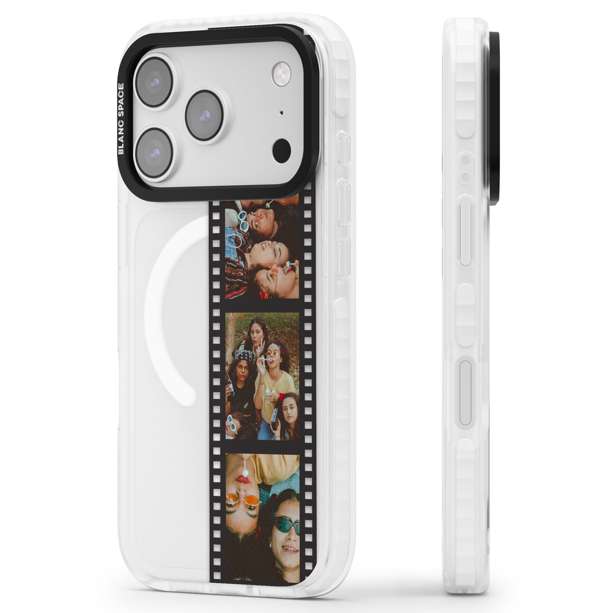 Personalised Photo Film Strip iPhone 17 Pro Impact Pro Clear Phone Case Side Profile