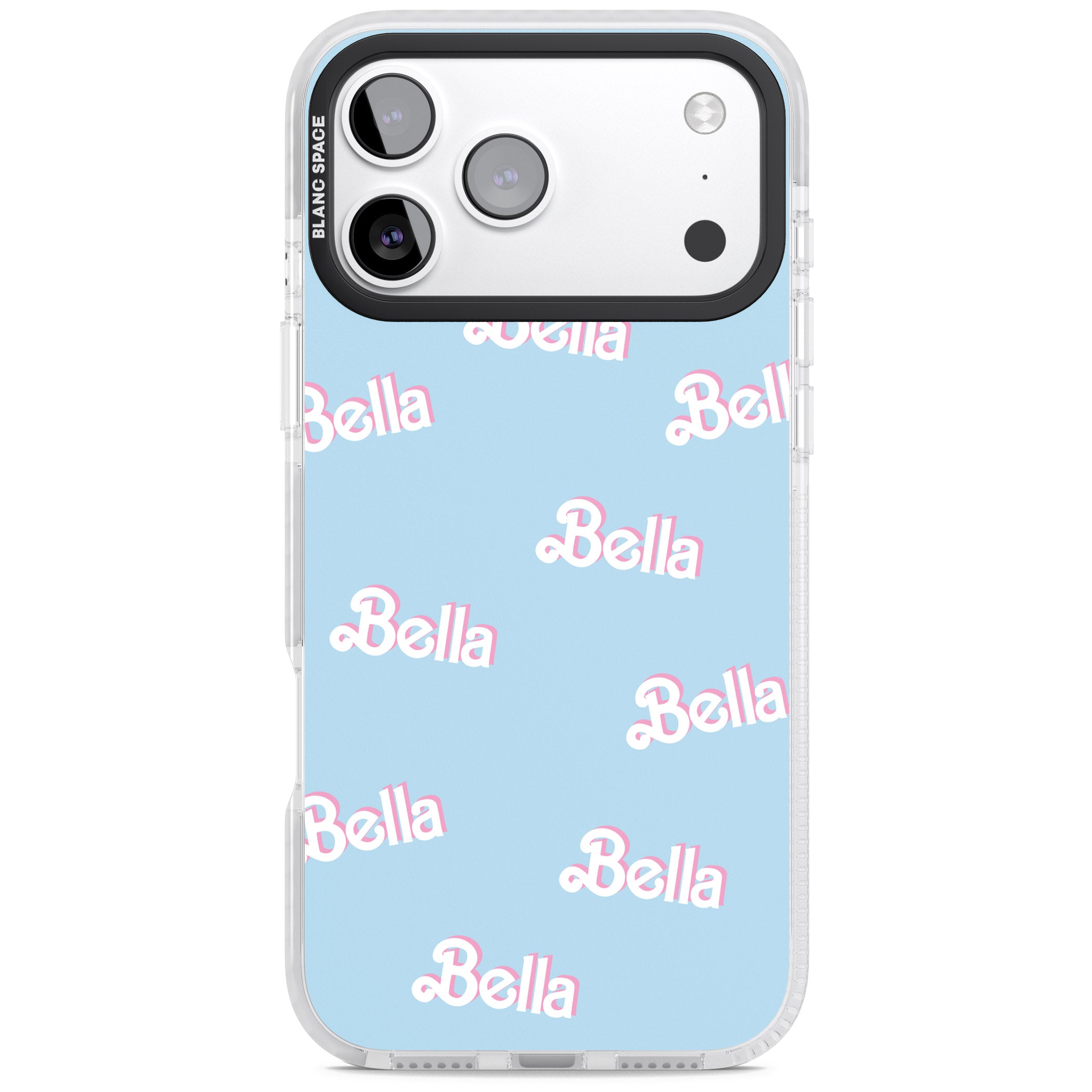 Personalised Cute Name Pattern iPhone 17 Pro Impact Pro Clear Phone Case