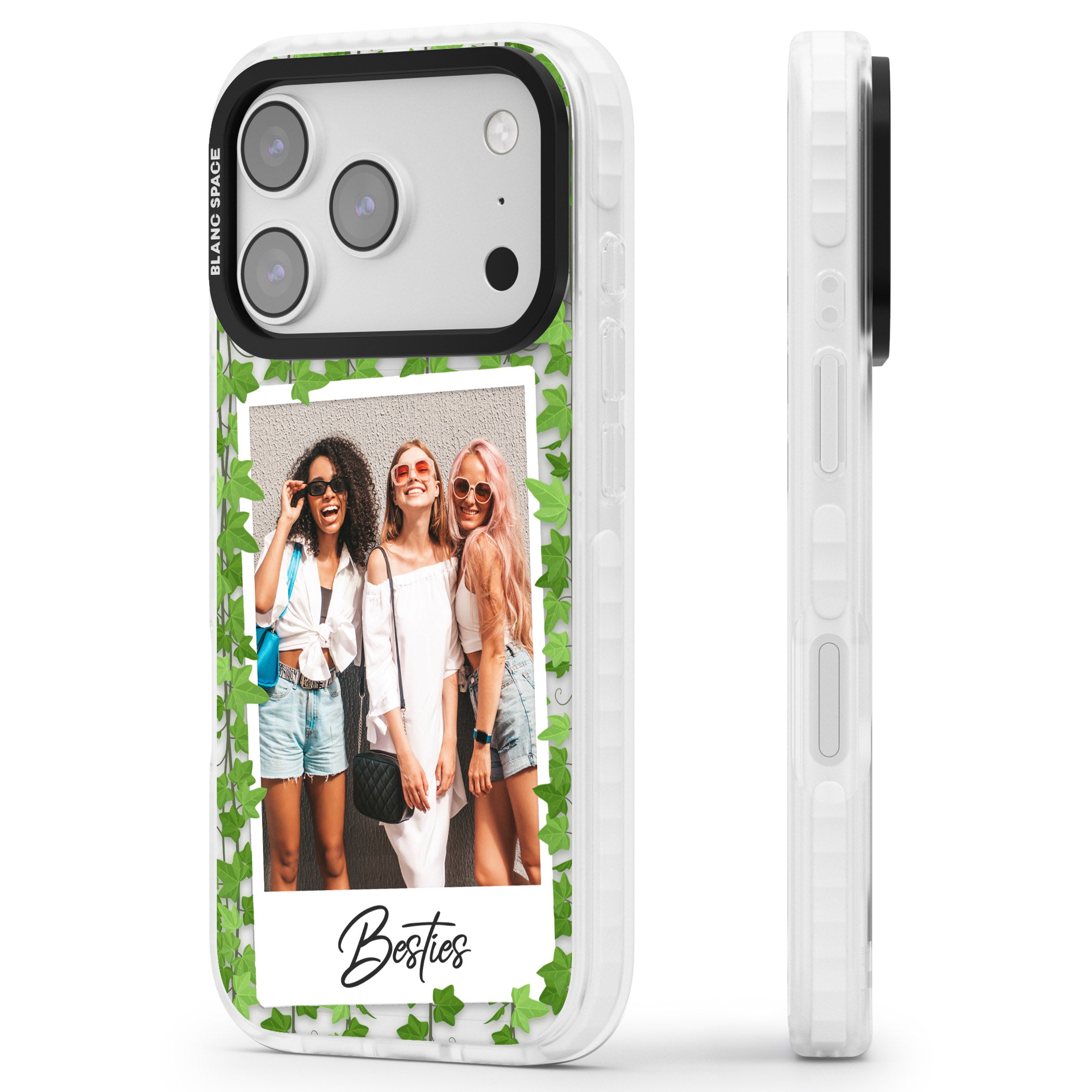 Personalised Ivy Vine Instant Photo iPhone 17 Pro Impact Pro Clear Phone Case Side Profile