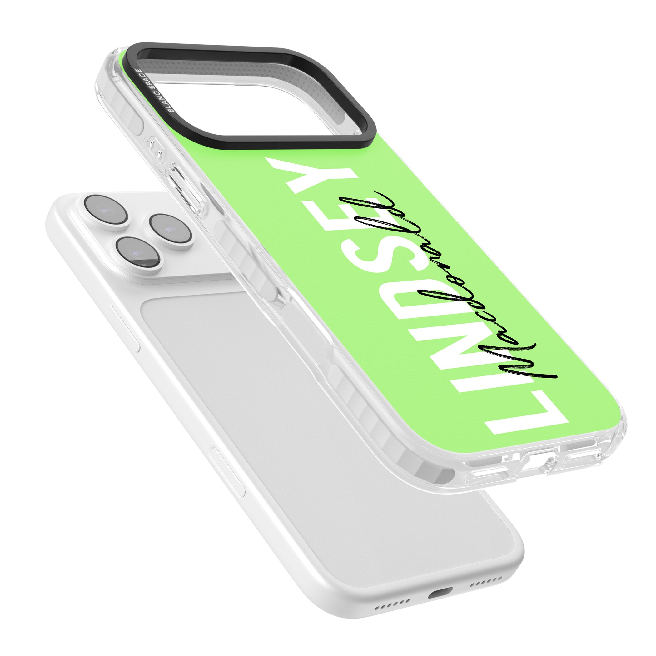 Personalised Bold Name: Lime iPhone 17 Pro Impact Pro Clear Phone Case Colours