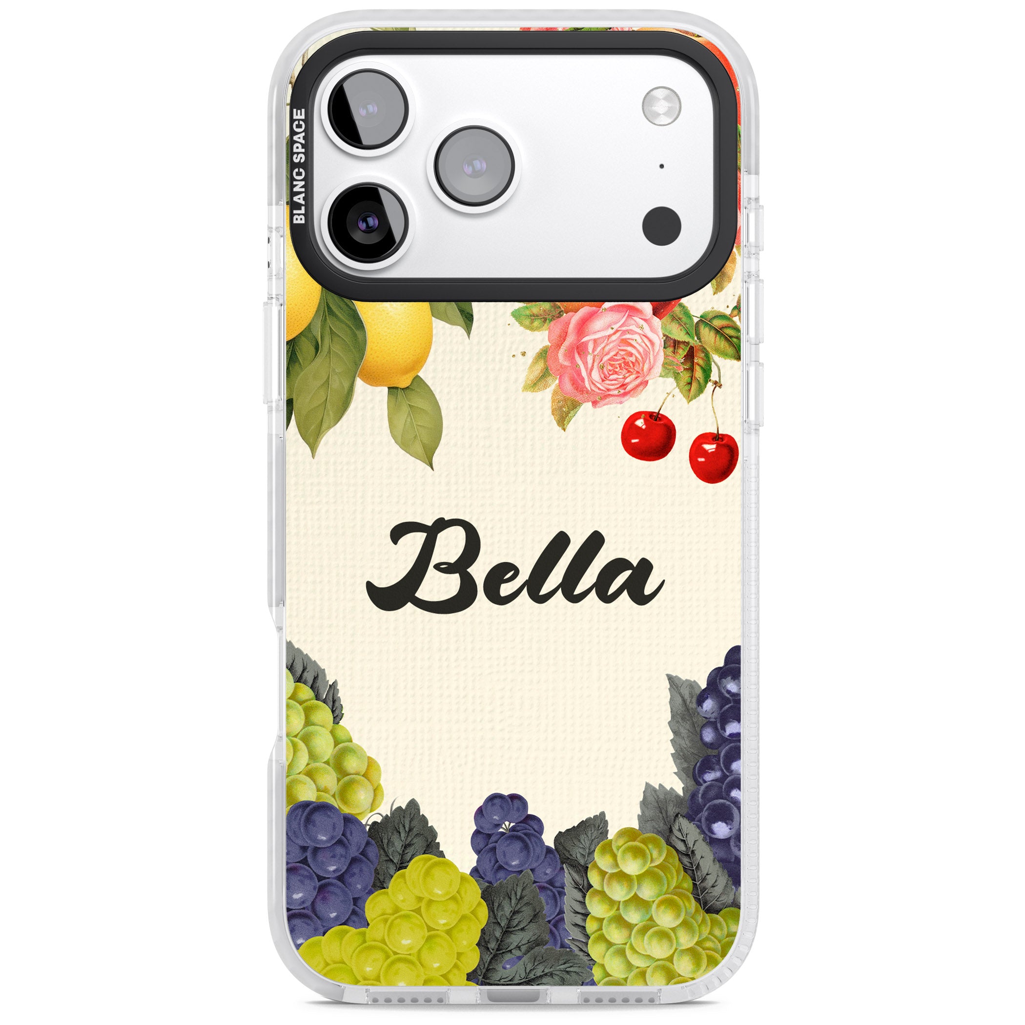 Personalised Vintage Fruits iPhone 17 Pro Impact Pro Clear Phone Case