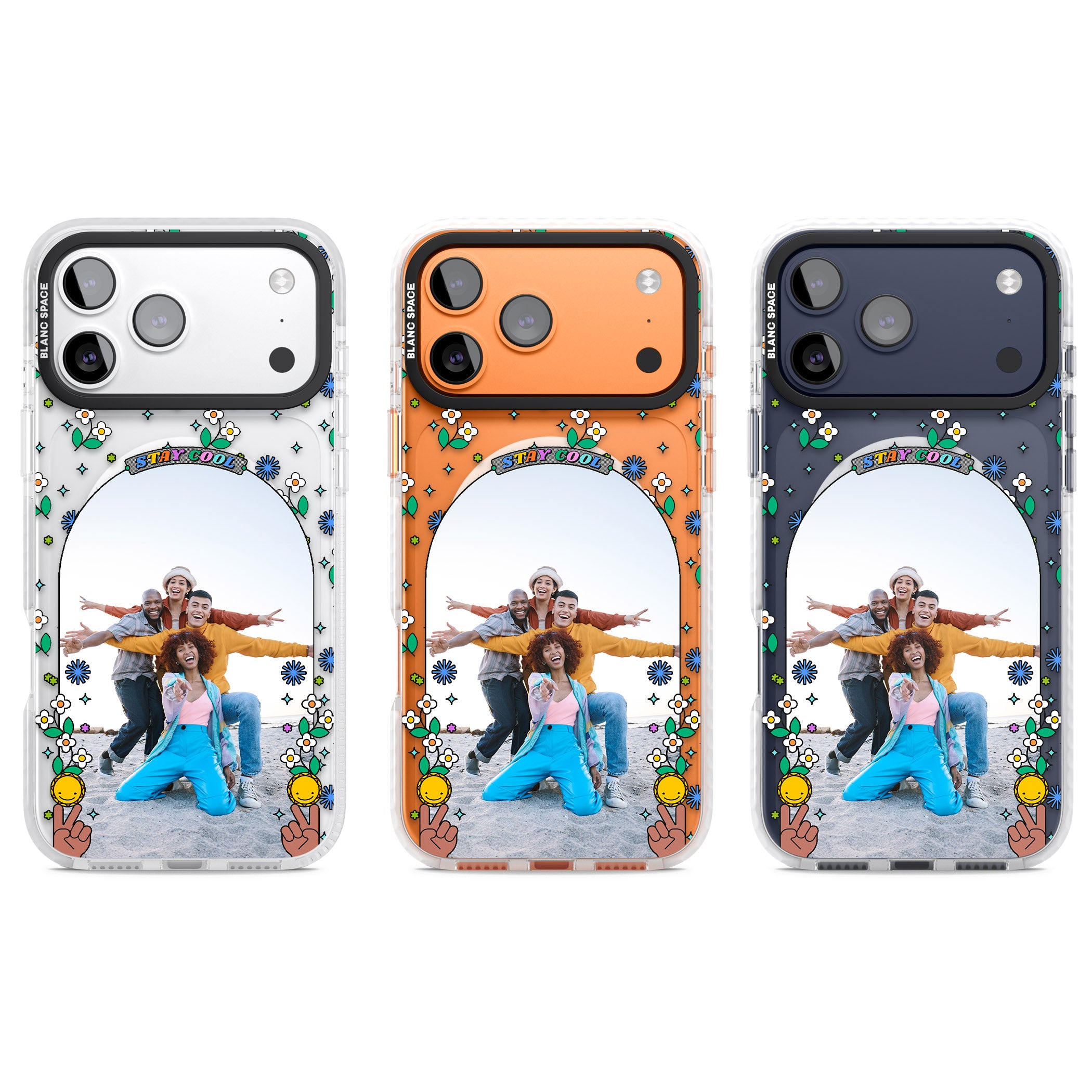 Personalised Summer Photo Frame iPhone 17 Pro Impact Pro Clear Phone Case APT Impact Protection