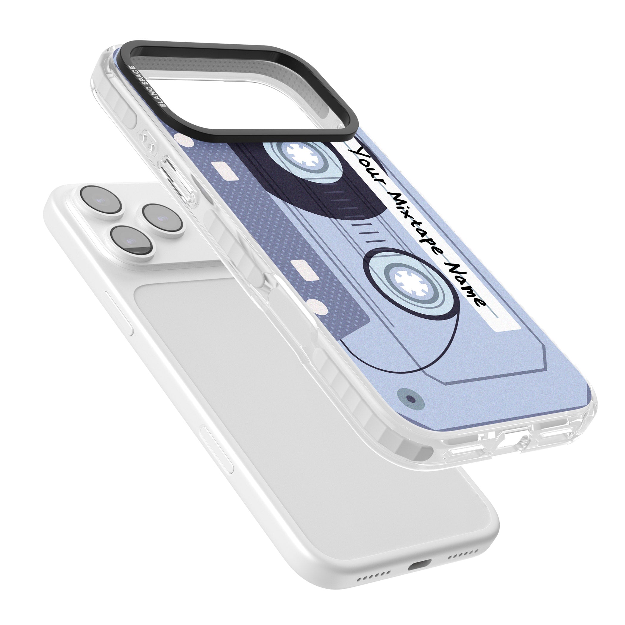 Personalised Retro Mixtape Industrial iPhone 17 Pro Impact Pro Clear Phone Case Colours