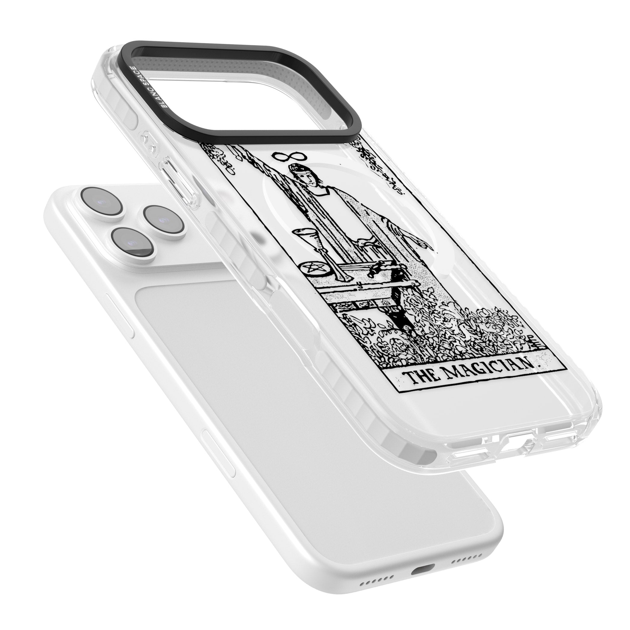 Personalised The Magician Tarot Transparent iPhone 17 Pro Impact Pro Clear Phone Case Colours