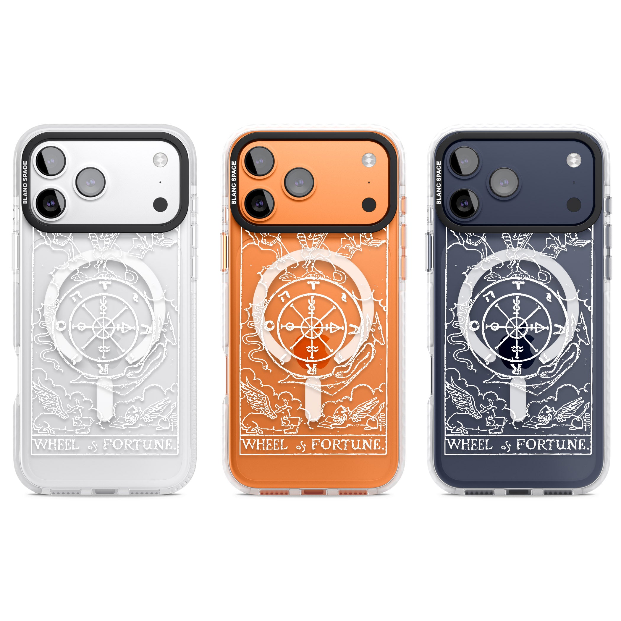 Personalised Wheel Of Fortune Tarot Card (White) iPhone 17 Pro Impact Pro Clear Phone Case APT Impact Protection