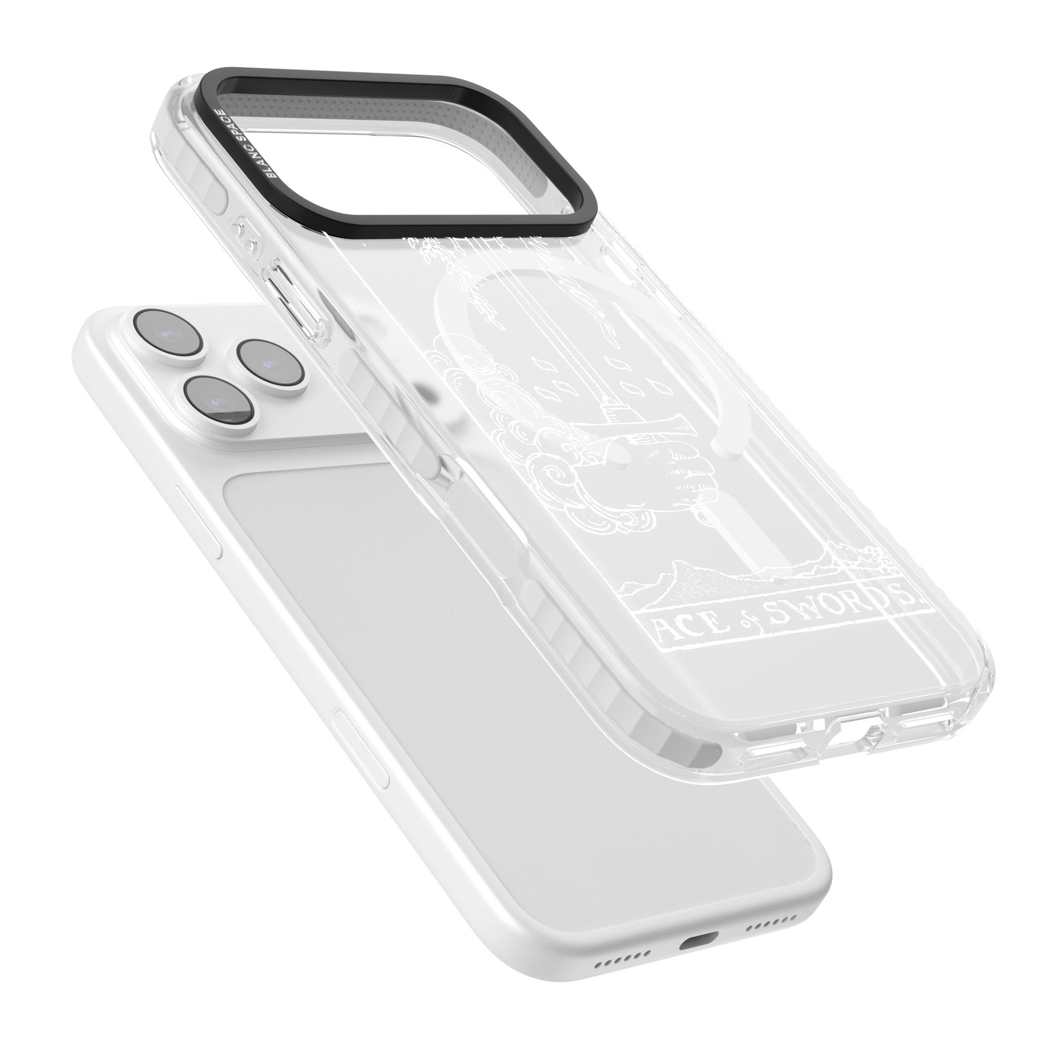Personalised Ace Of Swords Tarot Card (White) iPhone 17 Pro Impact Pro Clear Phone Case Colours
