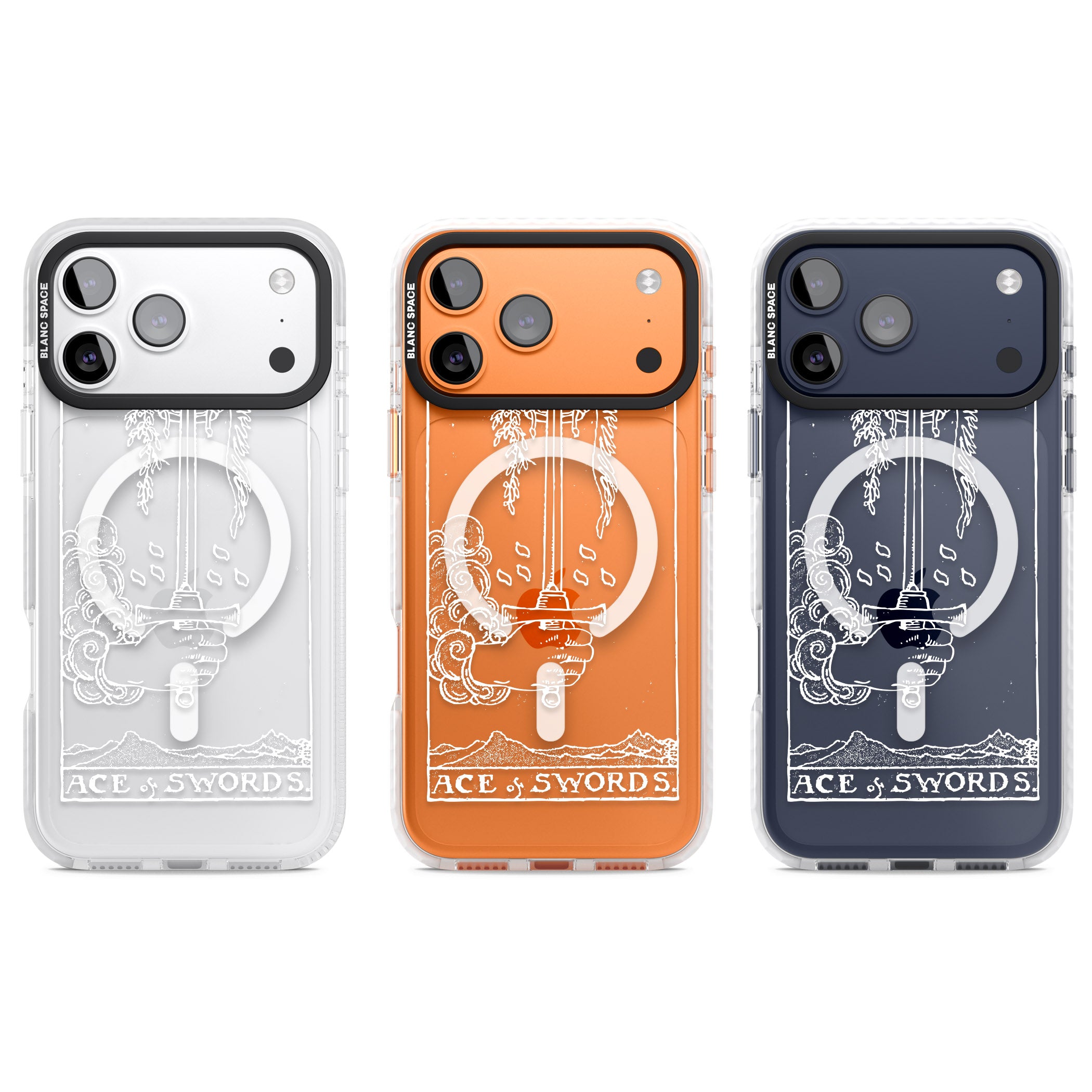 Personalised Ace Of Swords Tarot Card (White) iPhone 17 Pro Impact Pro Clear Phone Case APT Impact Protection
