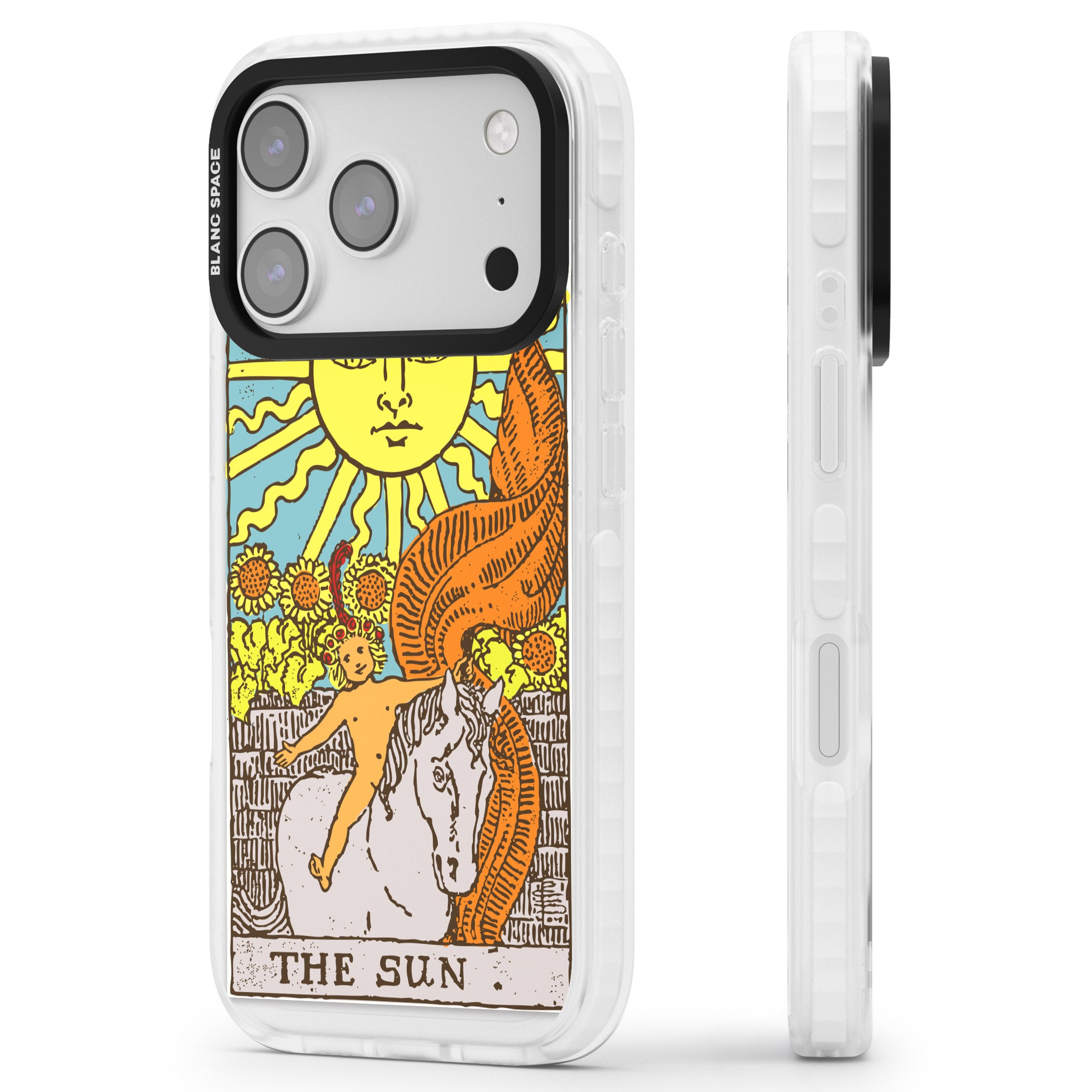 Personalised The Sun Tarot Card (Color) iPhone 17 Pro Impact Pro Clear Phone Case Side Profile