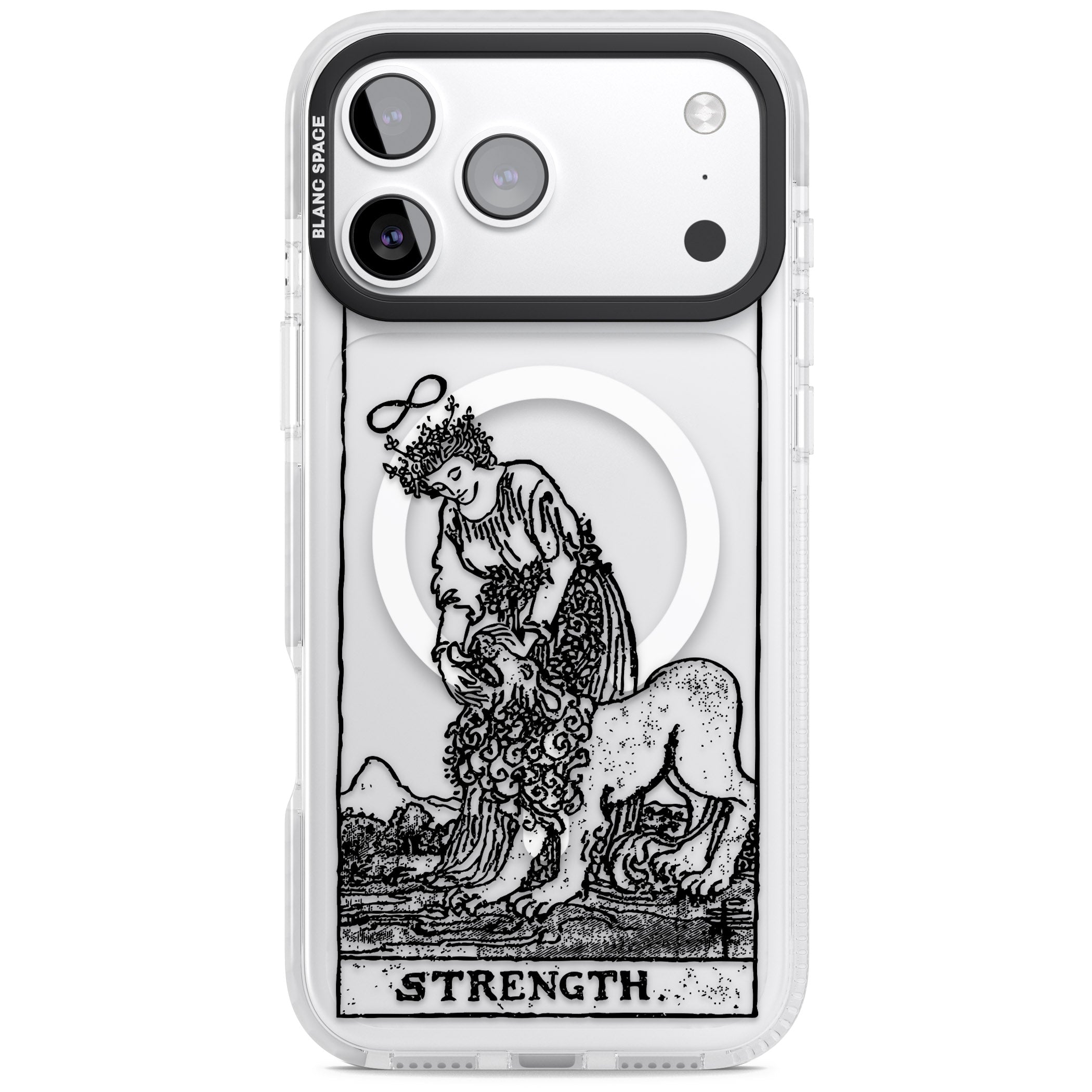 Personalised Strength Tarot Card (Clear) iPhone 17 Pro Impact Pro Clear Phone Case