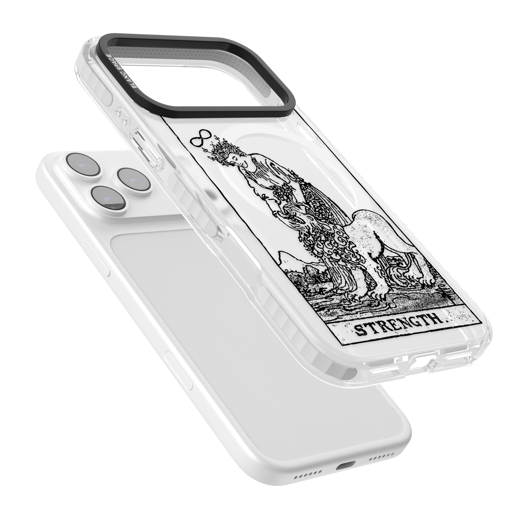 Personalised Strength Tarot Card (Clear) iPhone 17 Pro Impact Pro Clear Phone Case Colours