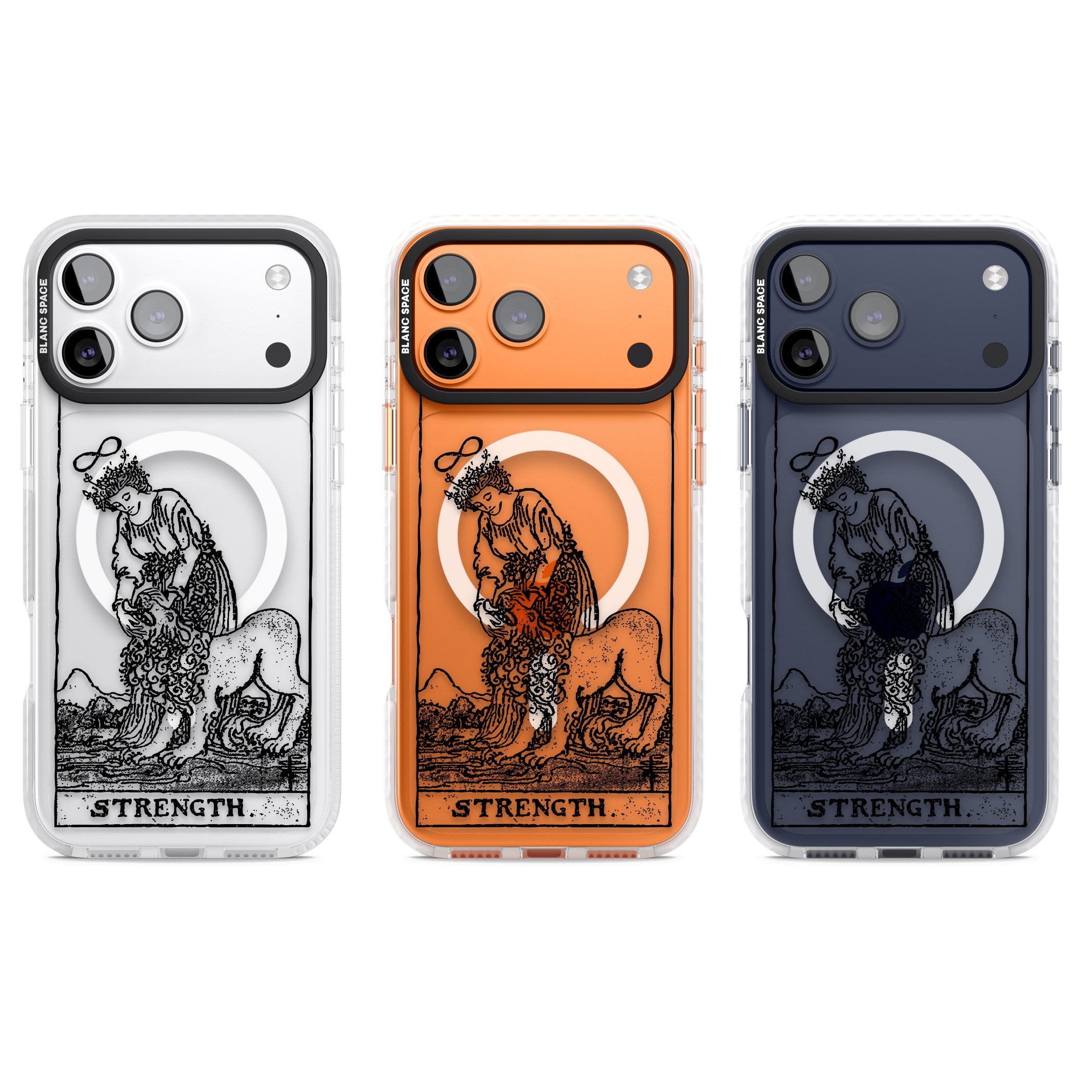Personalised Strength Tarot Card (Clear) iPhone 17 Pro Impact Pro Clear Phone Case APT Impact Protection