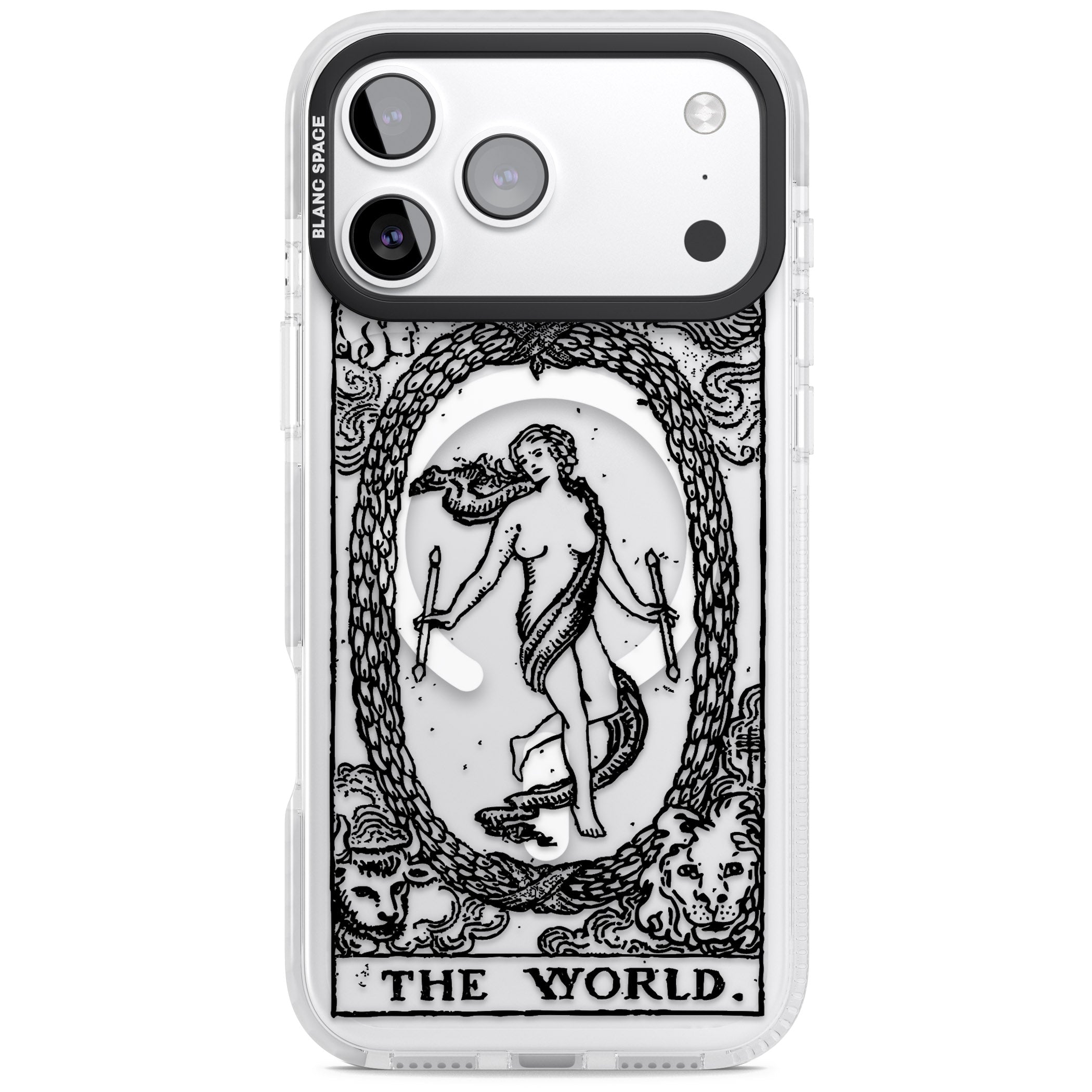 Personalised The World Tarot Card (Clear) iPhone 17 Pro Impact Pro Clear Phone Case