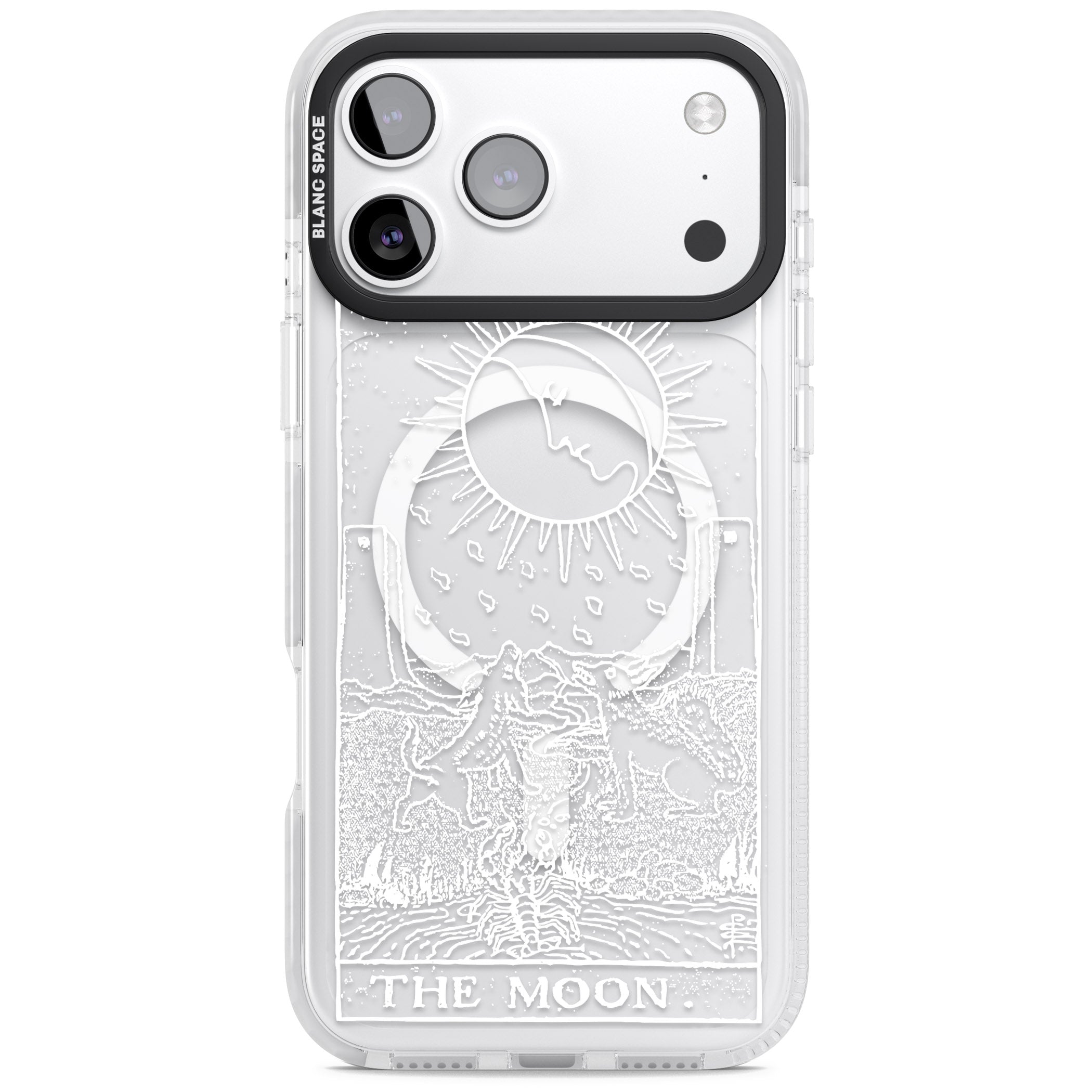 Personalised The Moon Tarot Card (White) iPhone 17 Pro Impact Pro Clear Phone Case