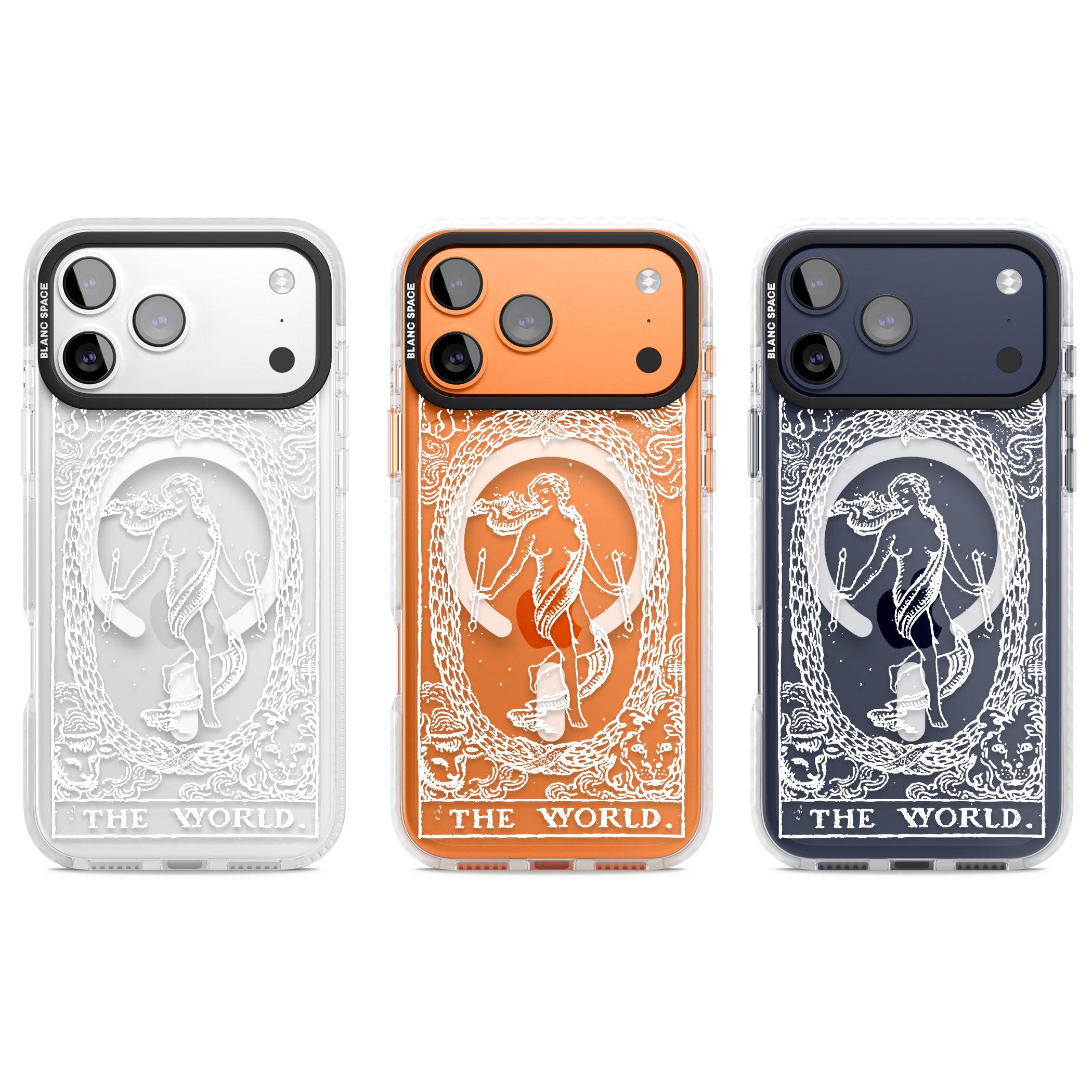 Personalised The World Tarot Card (White) iPhone 17 Pro Impact Pro Clear Phone Case APT Impact Protection