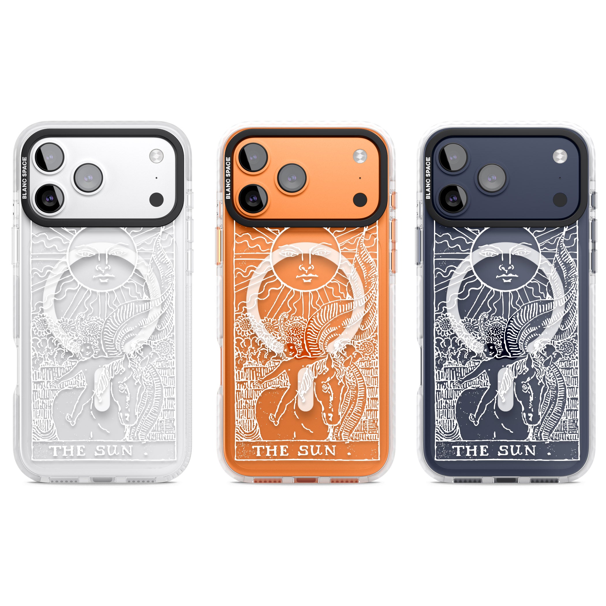 Personalised The Sun Tarot Card (White) iPhone 17 Pro Impact Pro Clear Phone Case APT Impact Protection