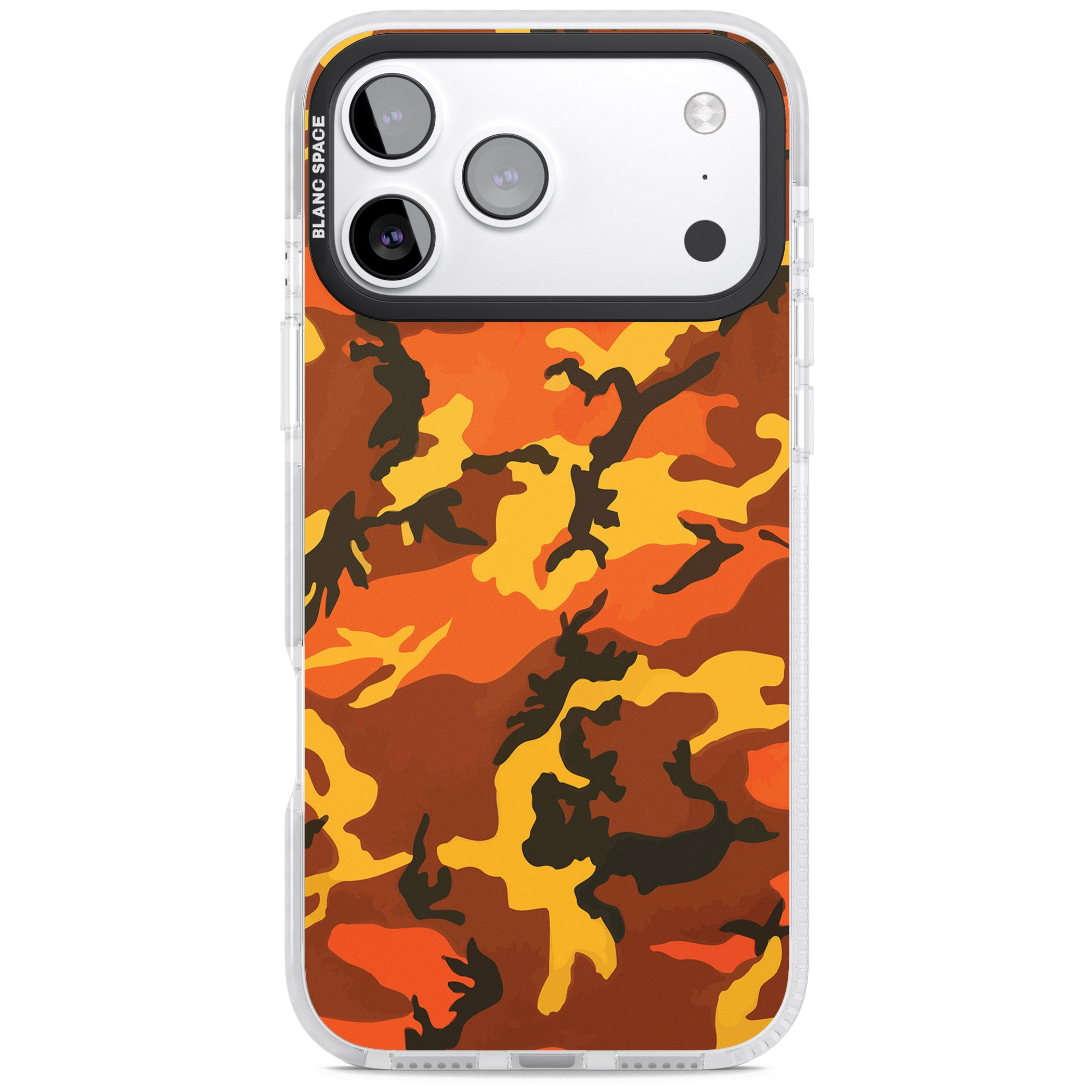Orange Camo iPhone 17 Pro Impact Pro Clear Phone Case