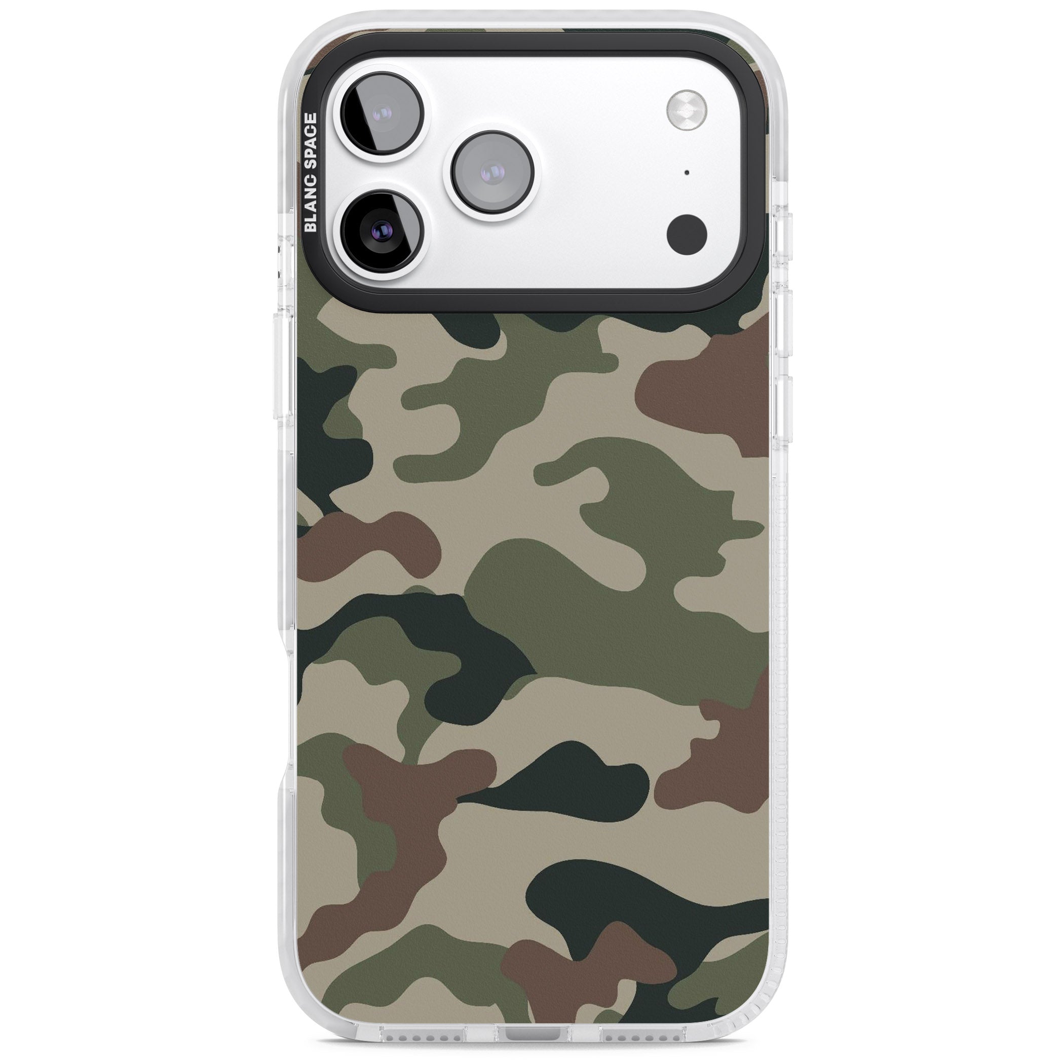 Woodland British Camo iPhone 17 Pro Impact Pro Clear Phone Case